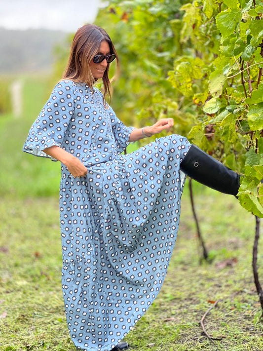 vestido largo estampado