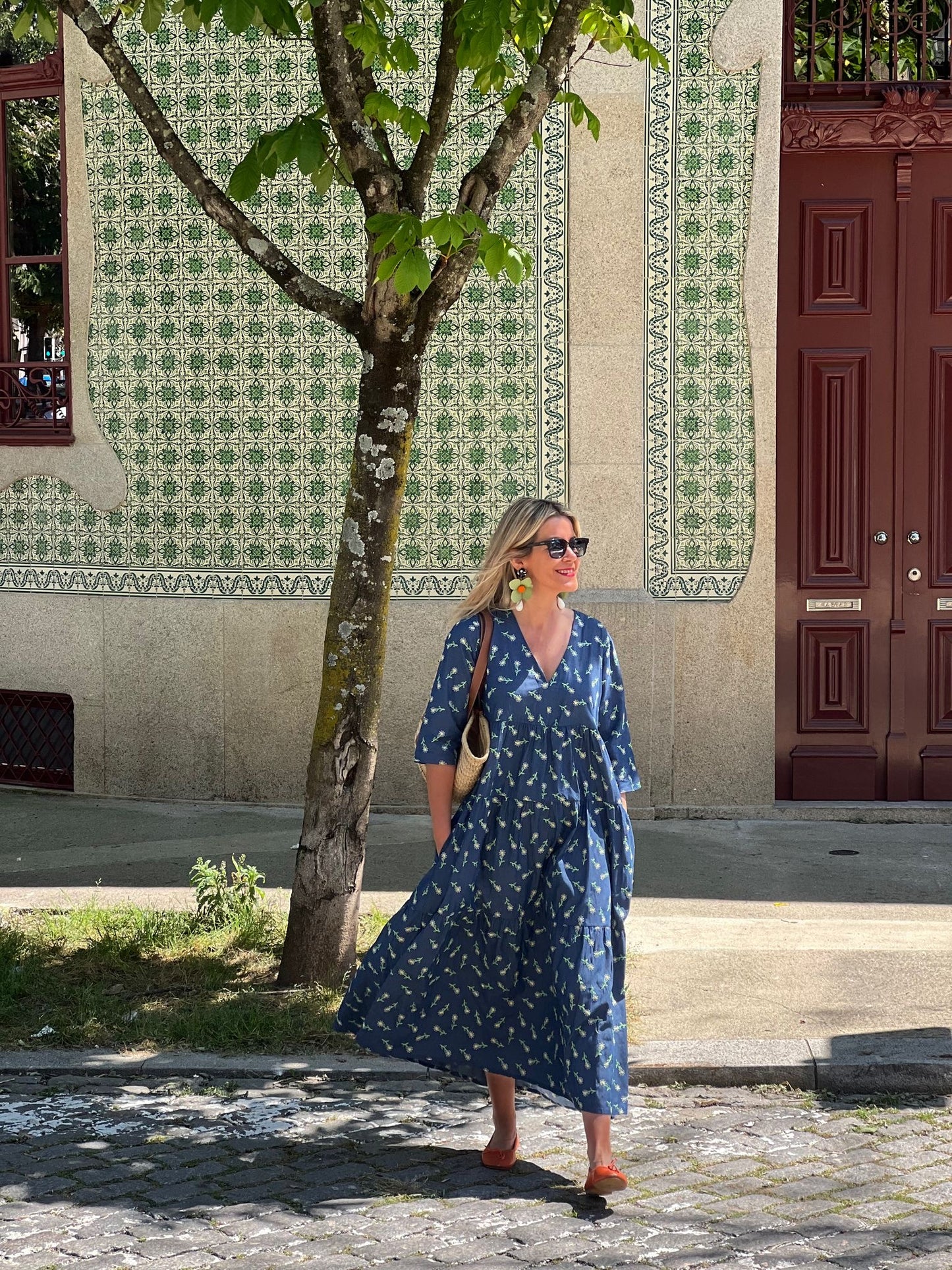 Vestido largo con volantes