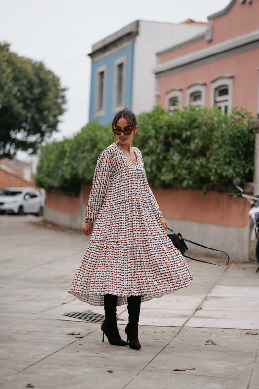 vestido largo estampado