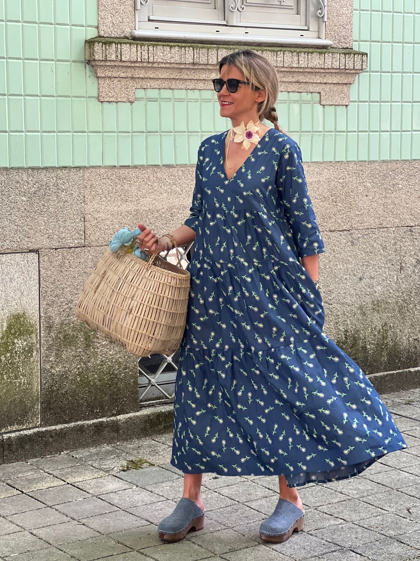 Vestido largo con volantes