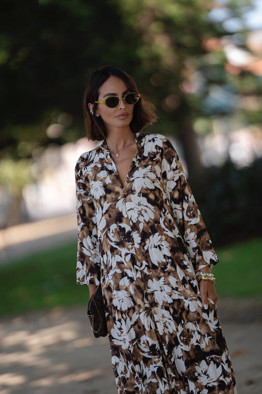 Vestido largo estampado