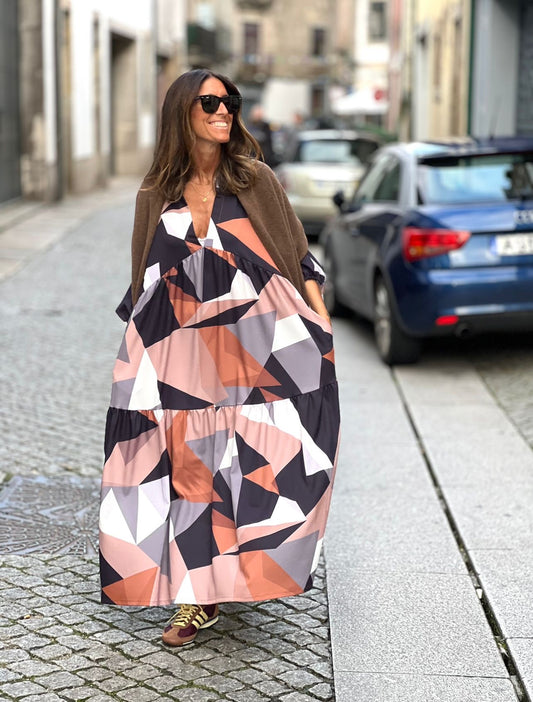 Vestido largo con volante