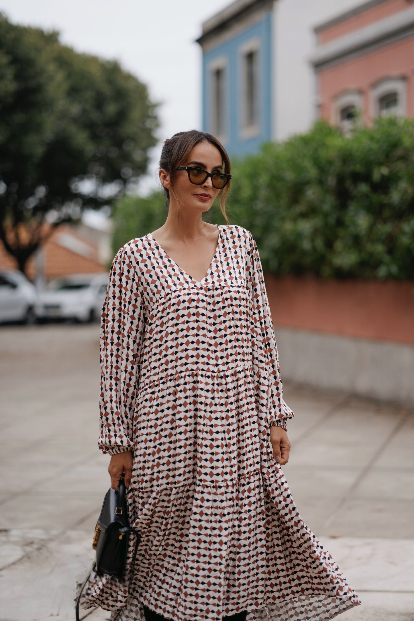 vestido largo estampado
