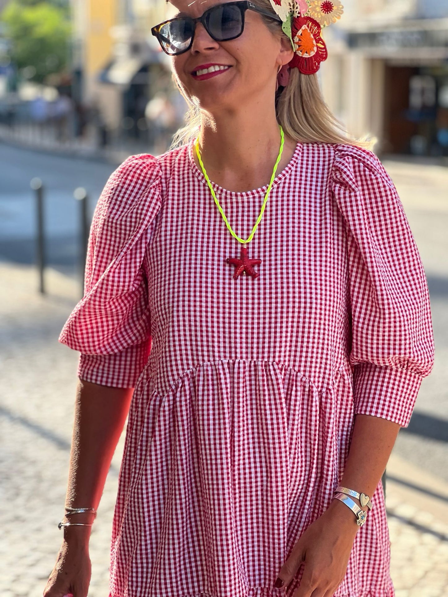 Vestido comprido com folho