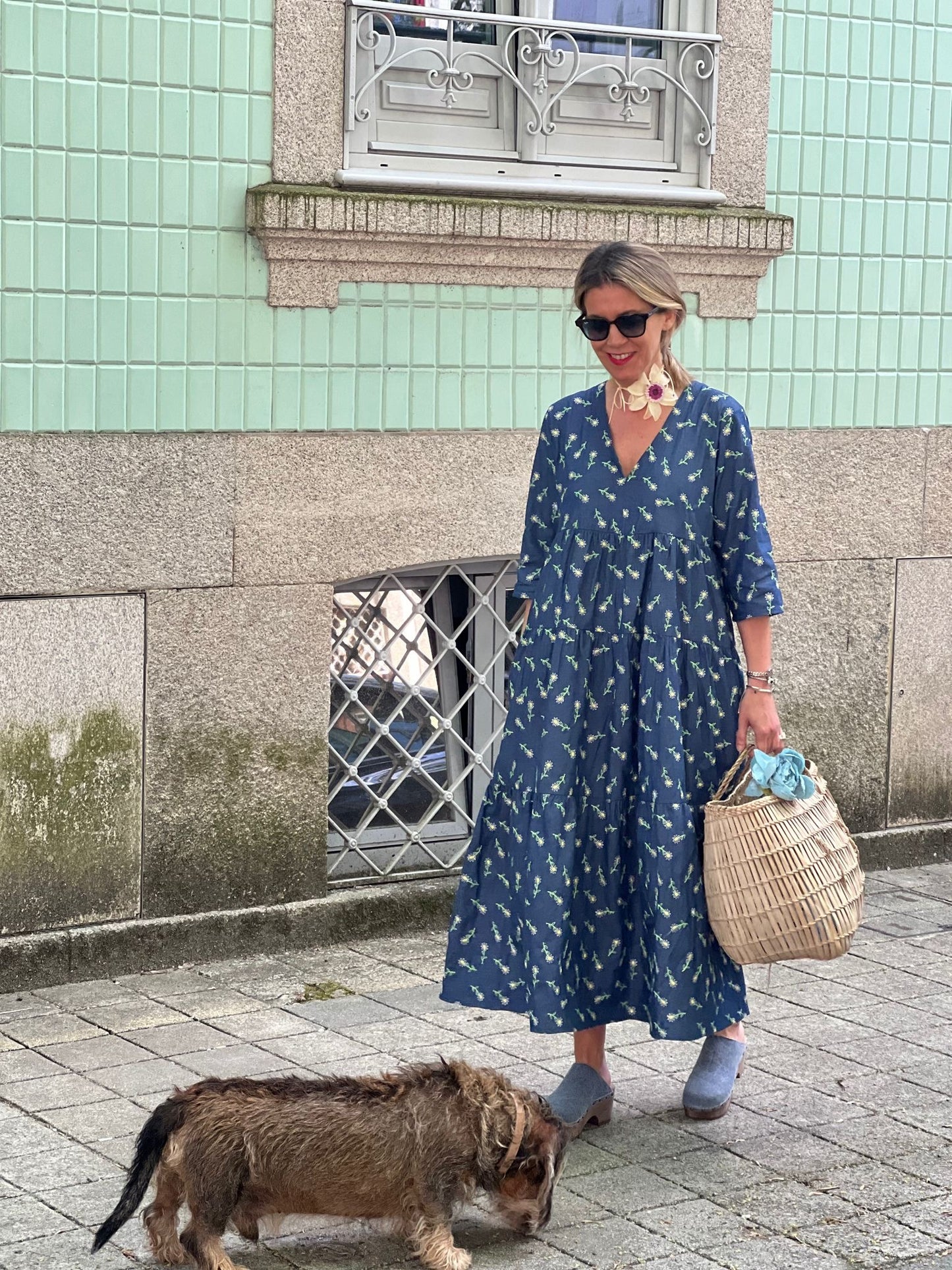 Vestido largo con volantes