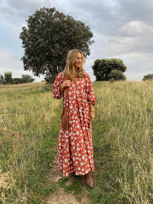 Vestido largo estampado