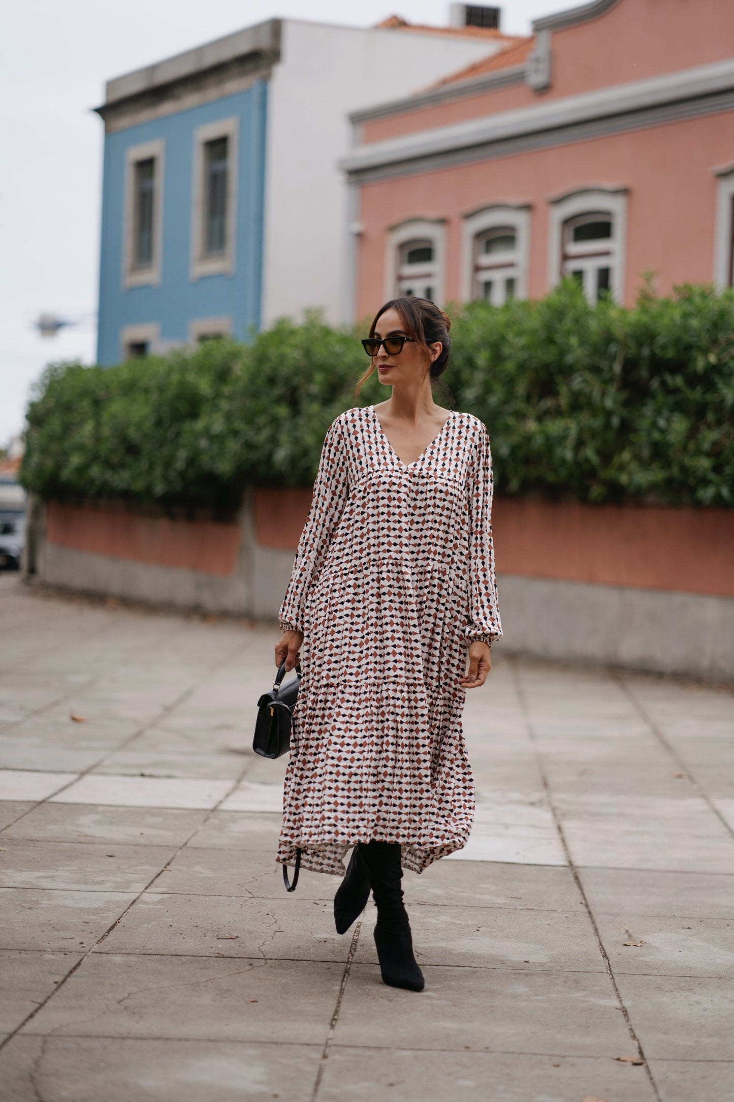 vestido largo estampado
