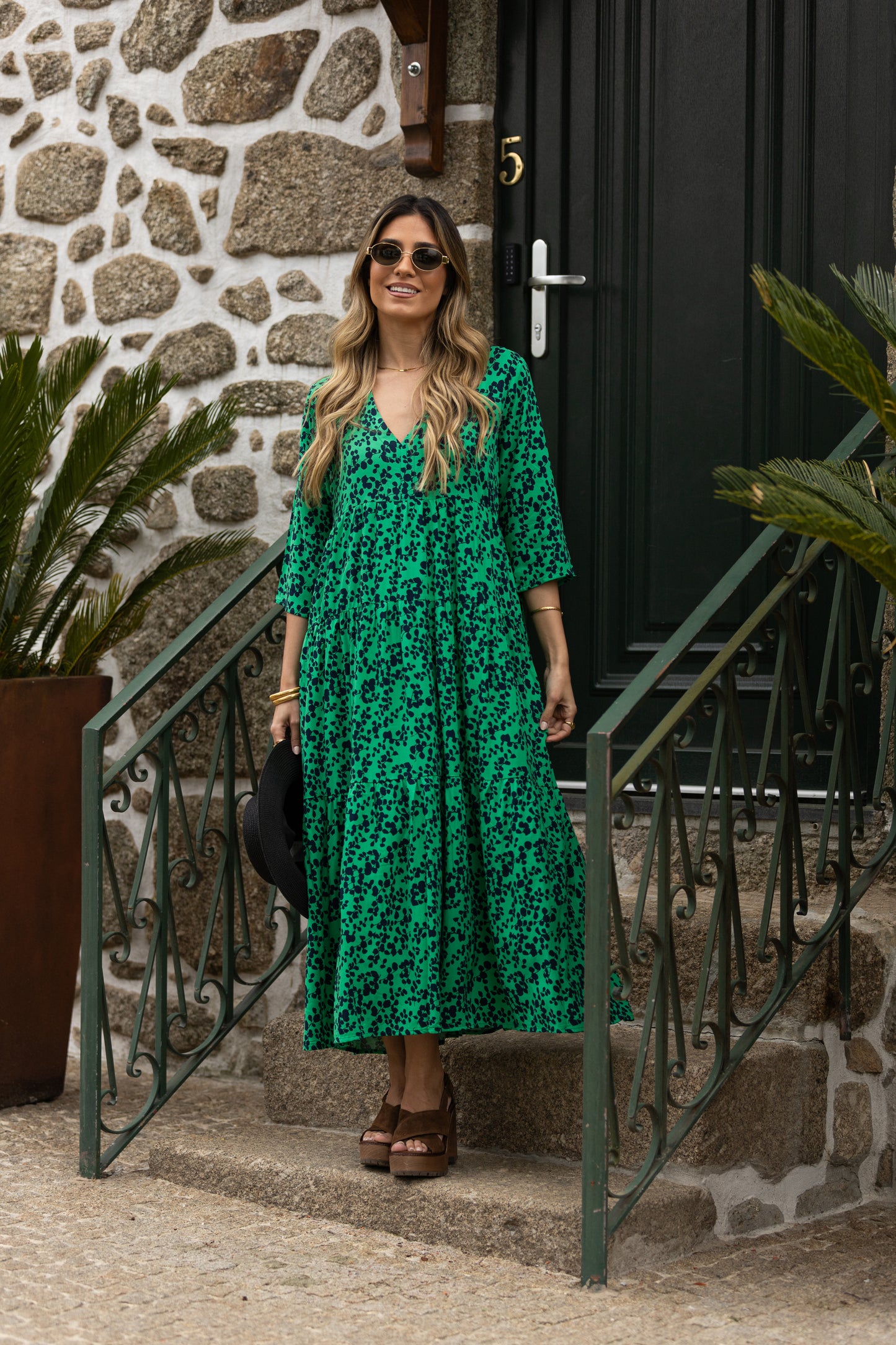 Vestido largo con volantes