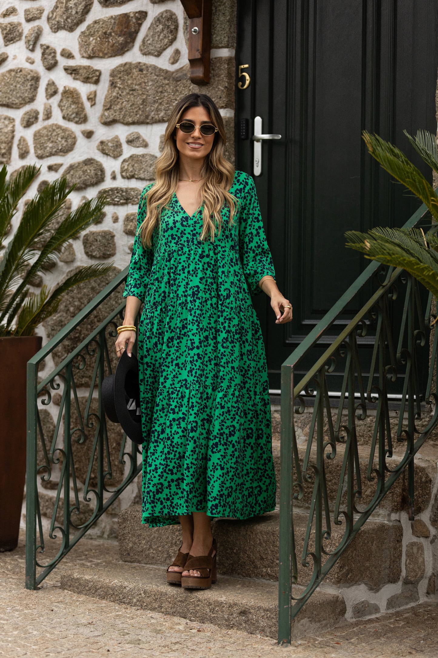 Vestido largo con volantes