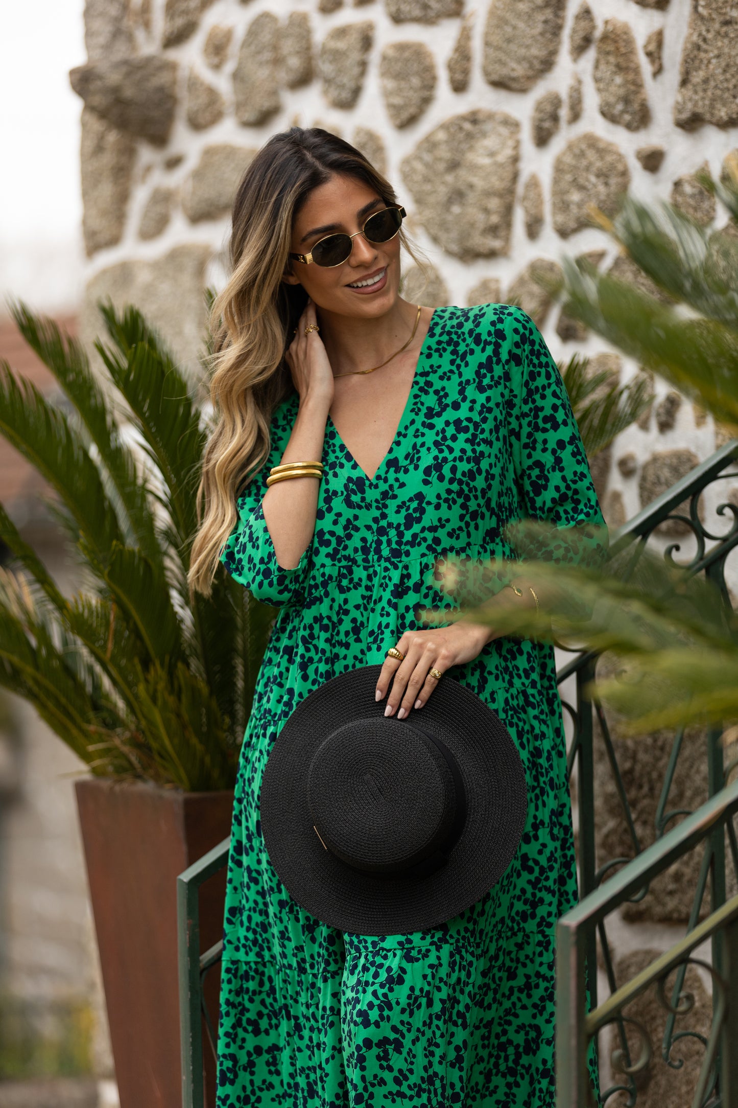 Vestido largo con volantes