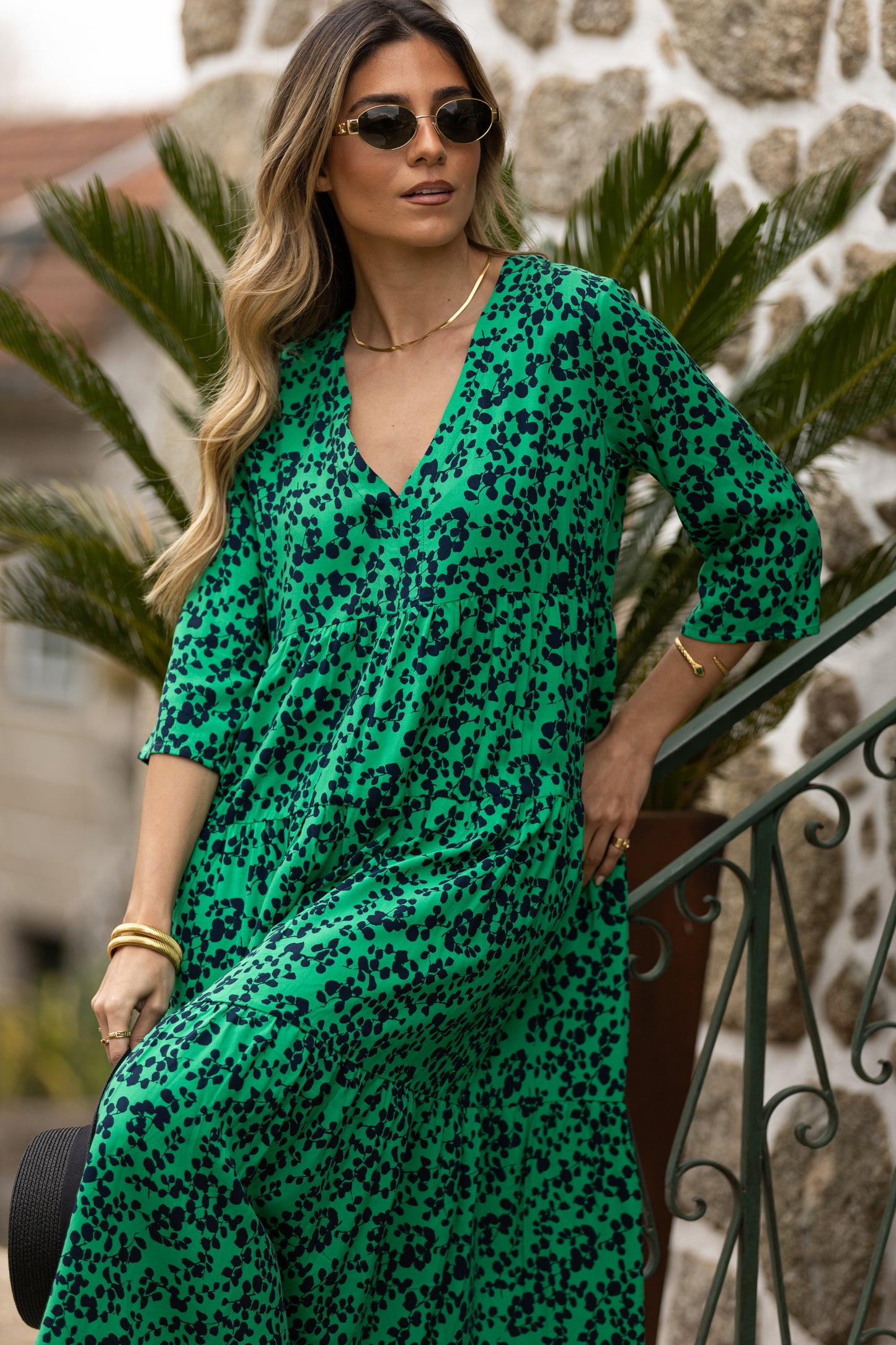 Vestido largo con volantes