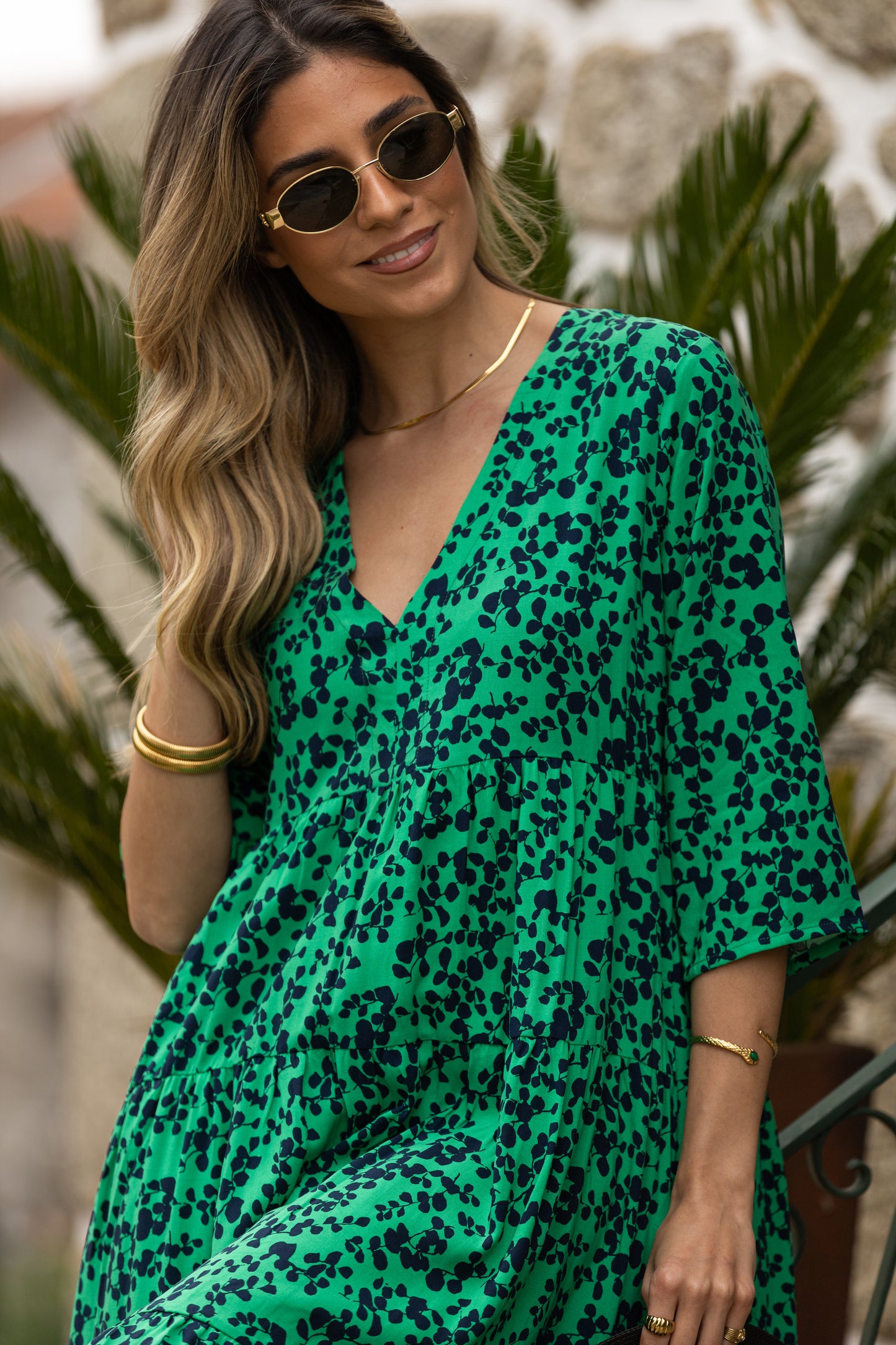 Vestido largo con volantes