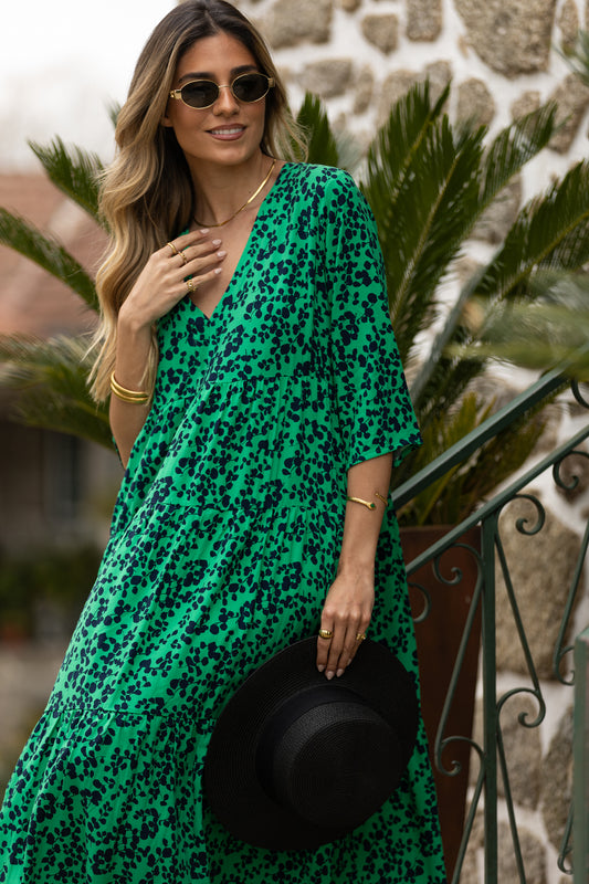 Vestido largo con volantes