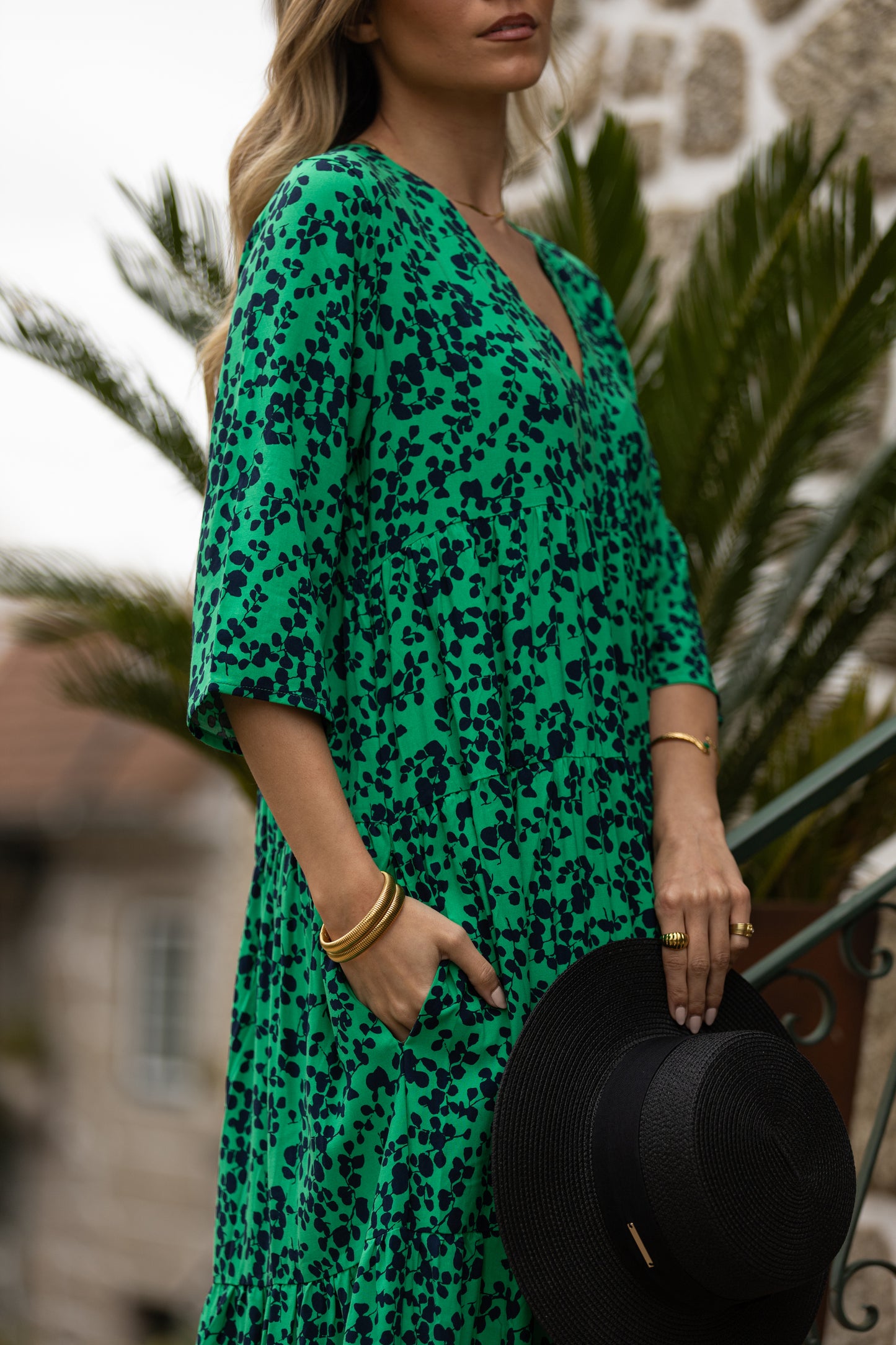 Vestido largo con volantes
