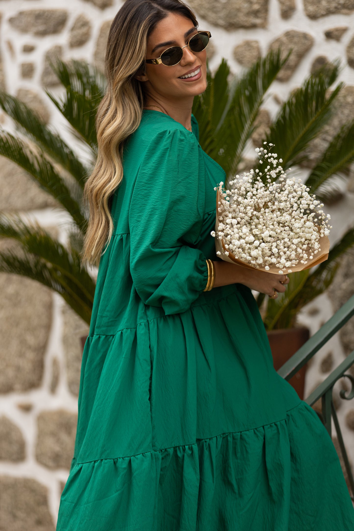 Vestido largo con volantes