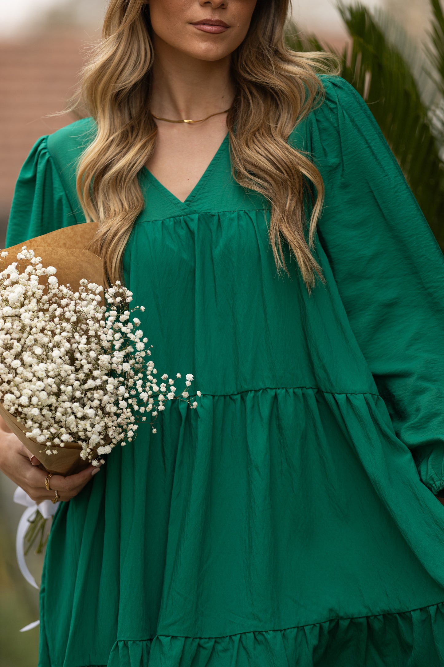 Vestido largo con volantes