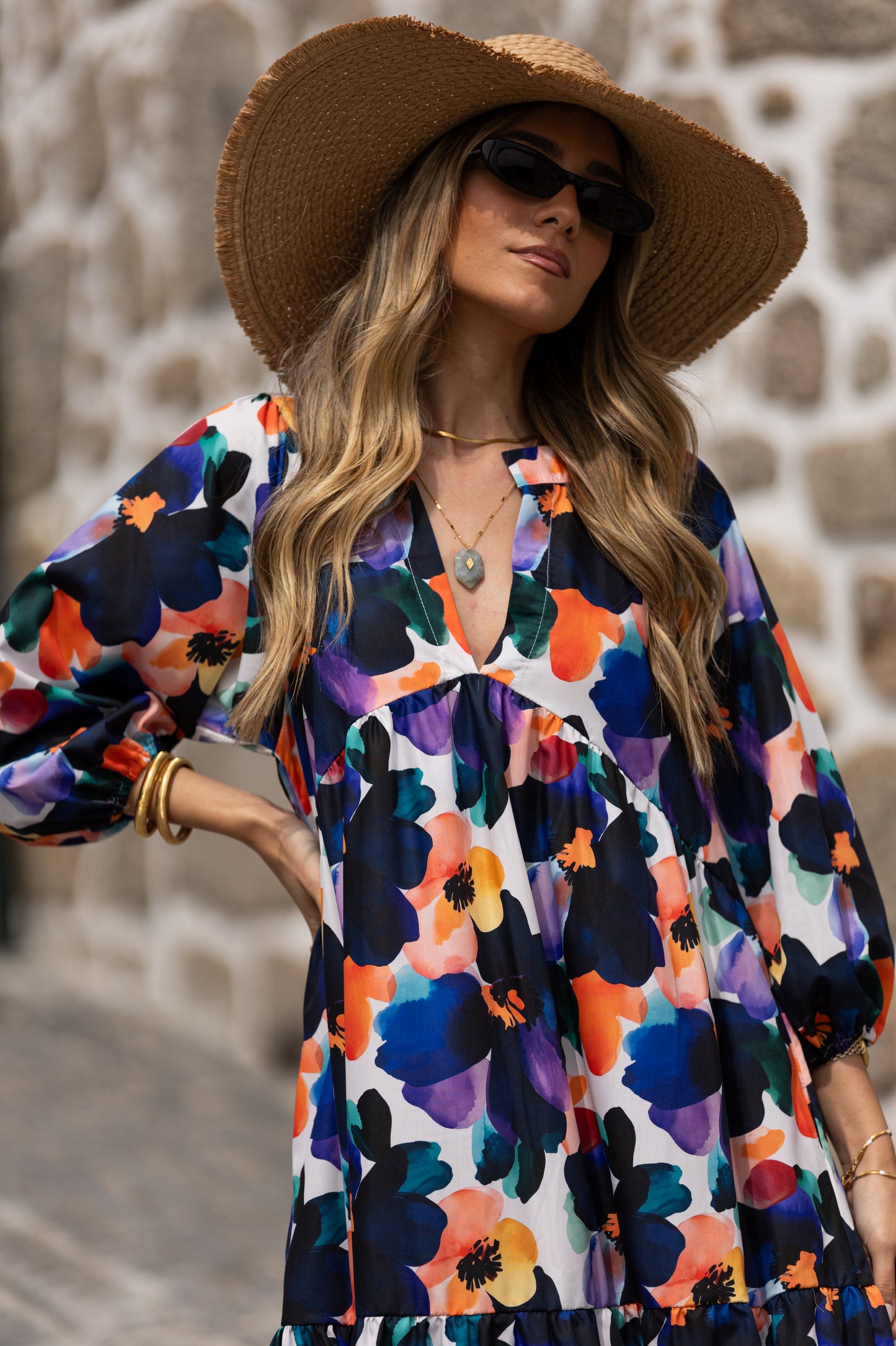 Vestido largo con volantes