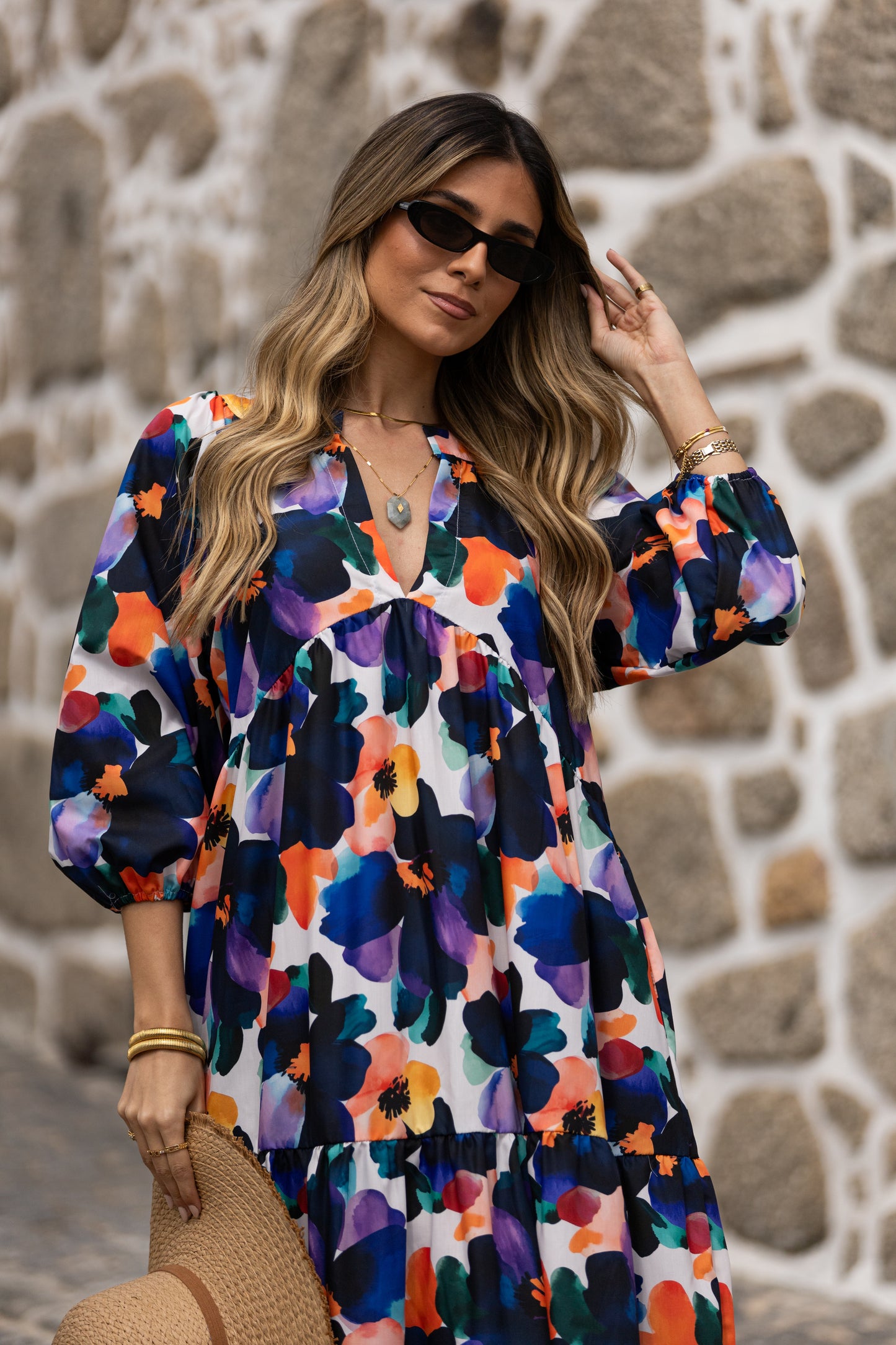 Vestido largo con volantes