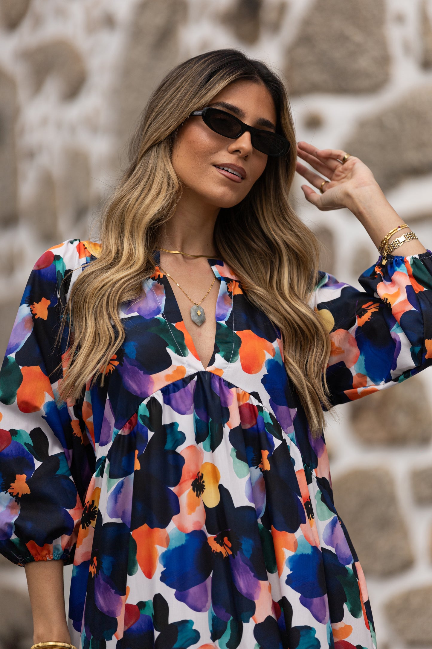Vestido largo con volantes
