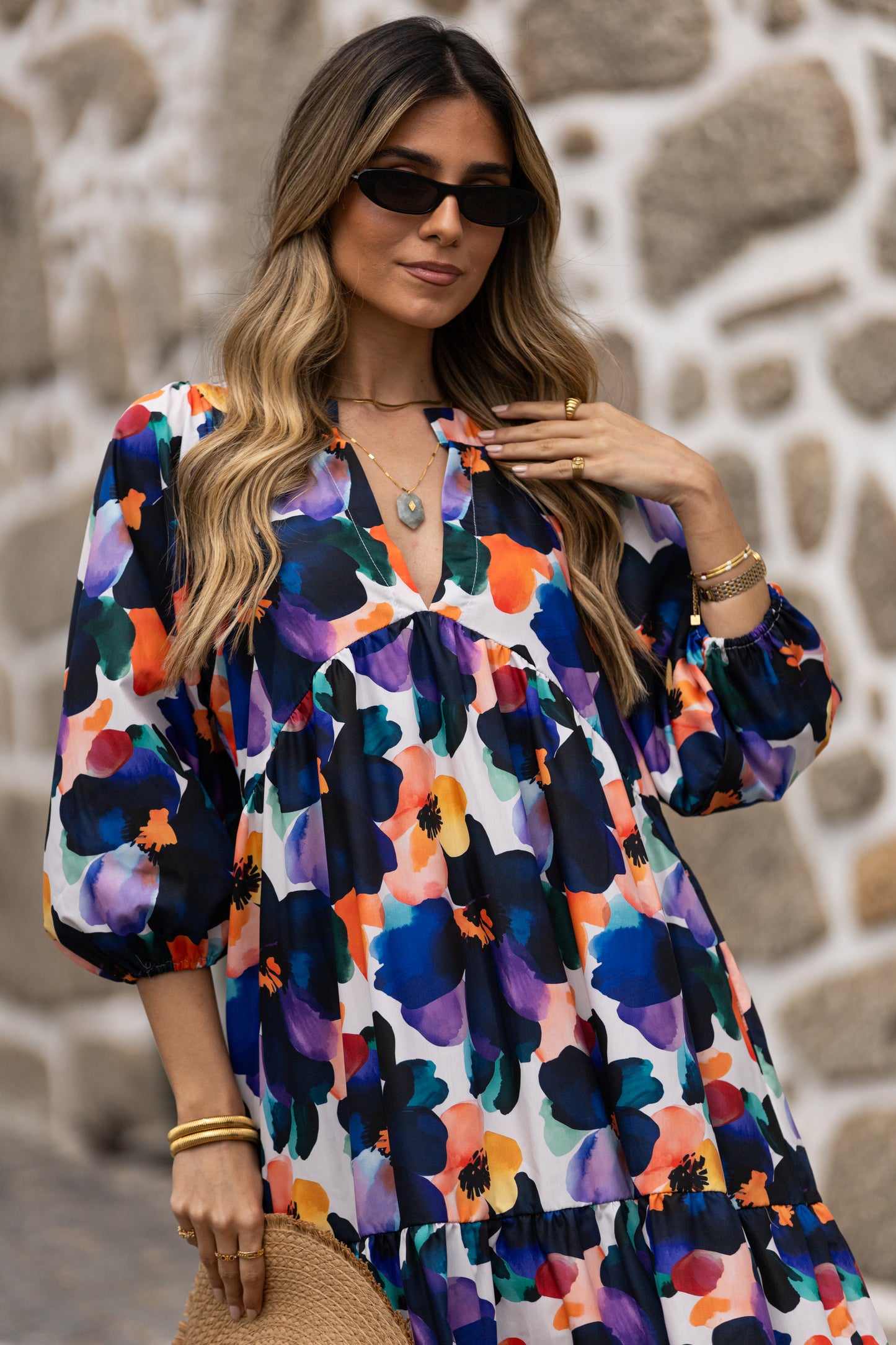 Vestido largo con volantes