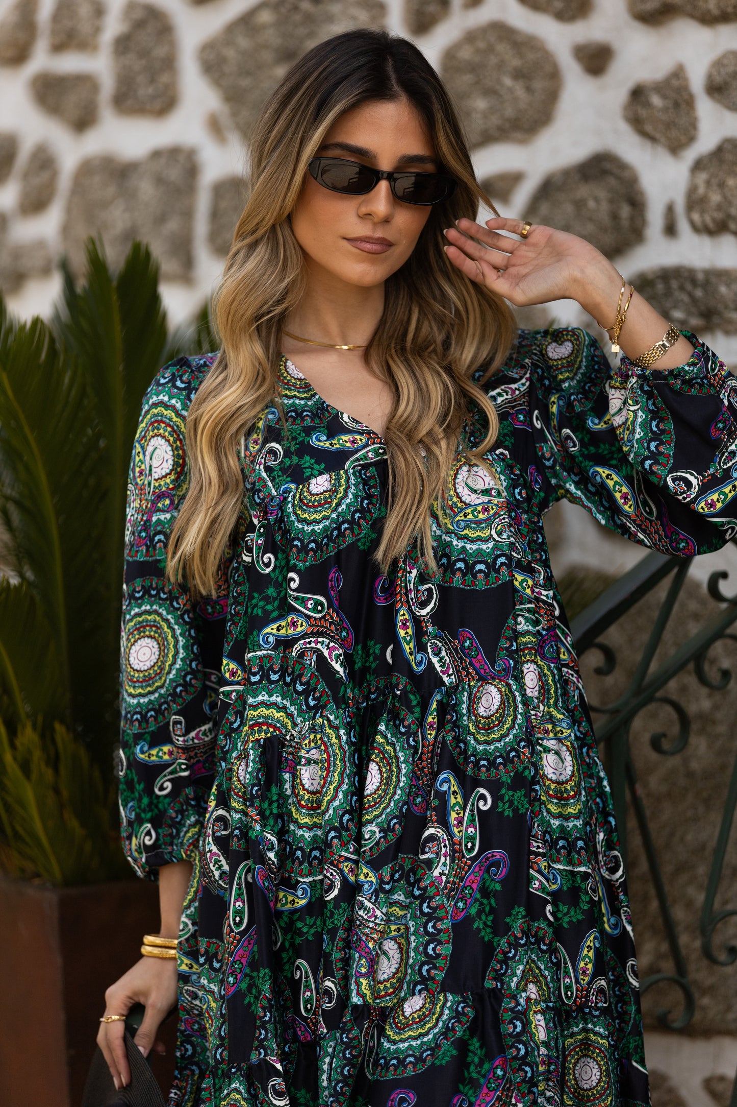 Vestido largo con volantes