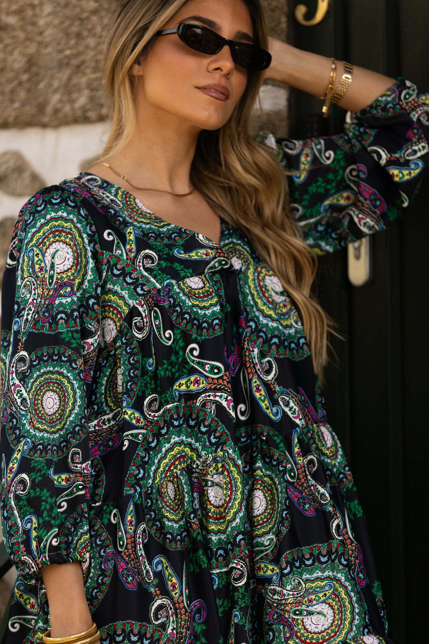 Vestido largo con volantes