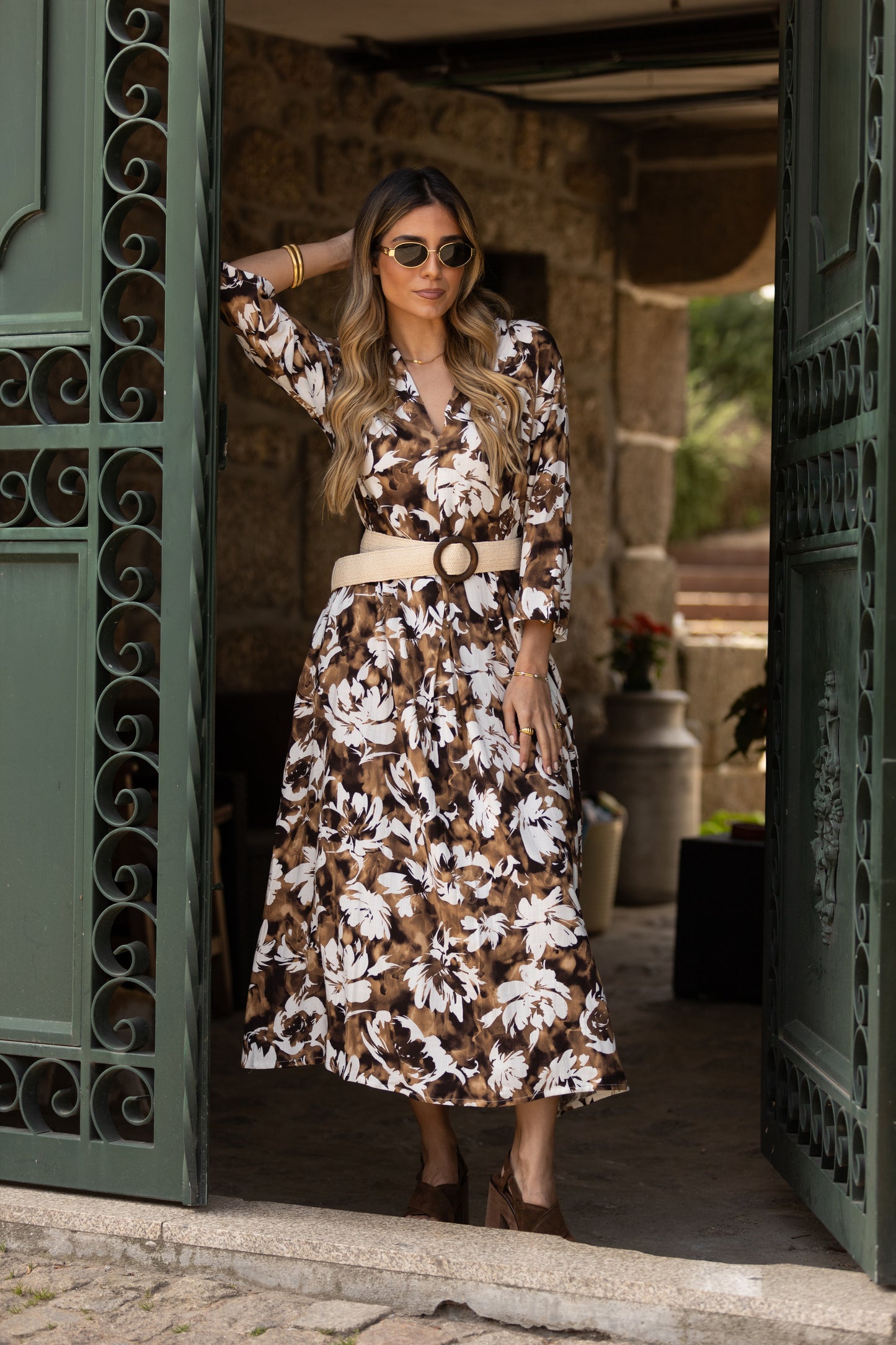 Vestido largo estampado