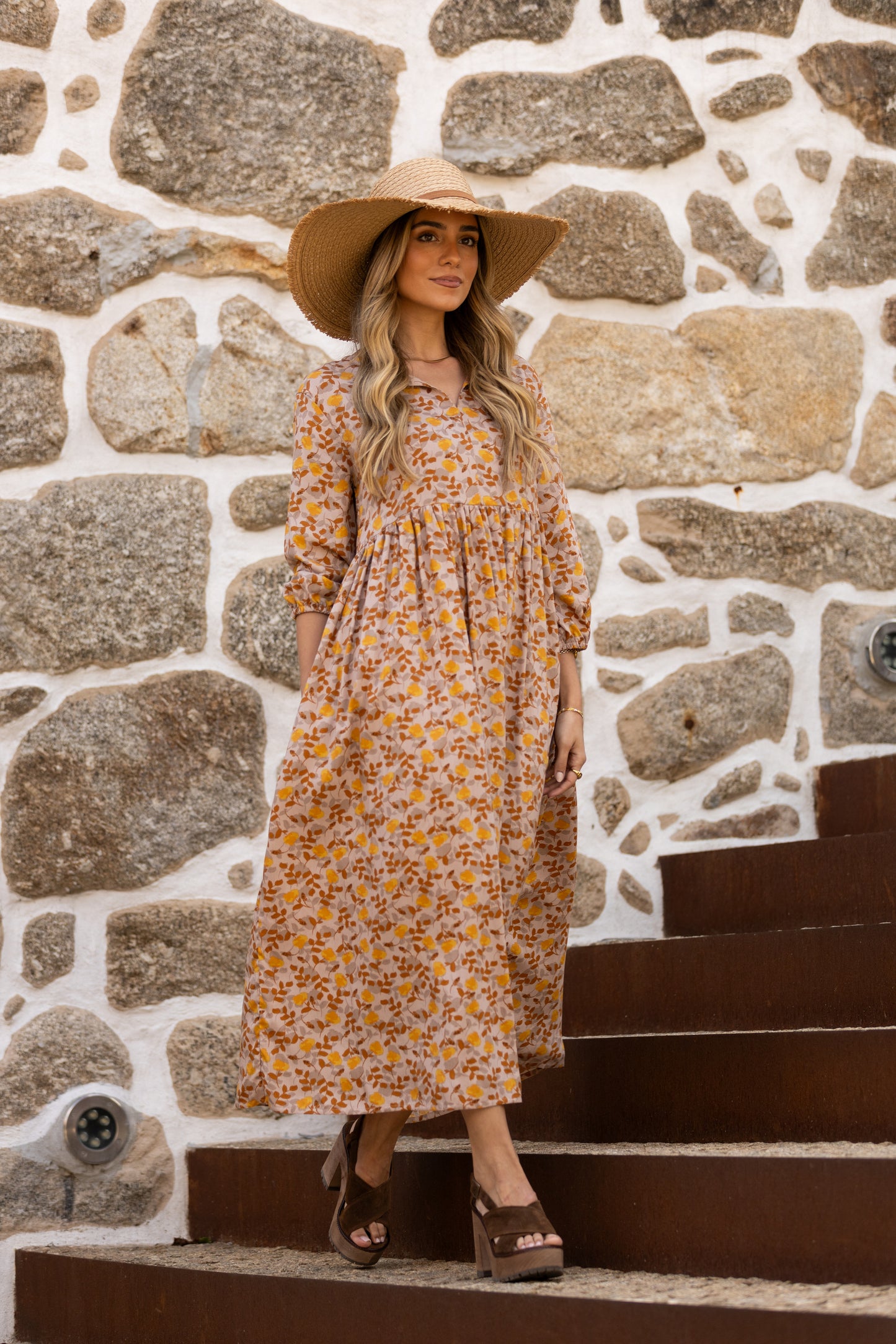 Vestido largo estampado