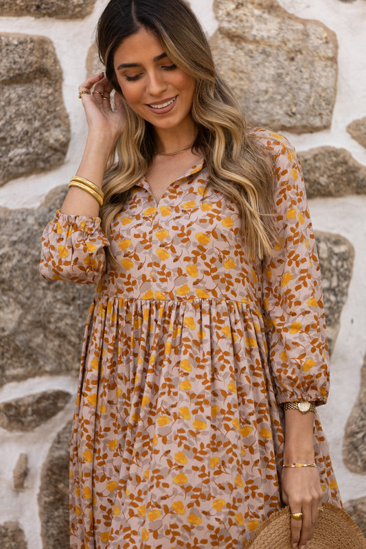 Vestido largo estampado