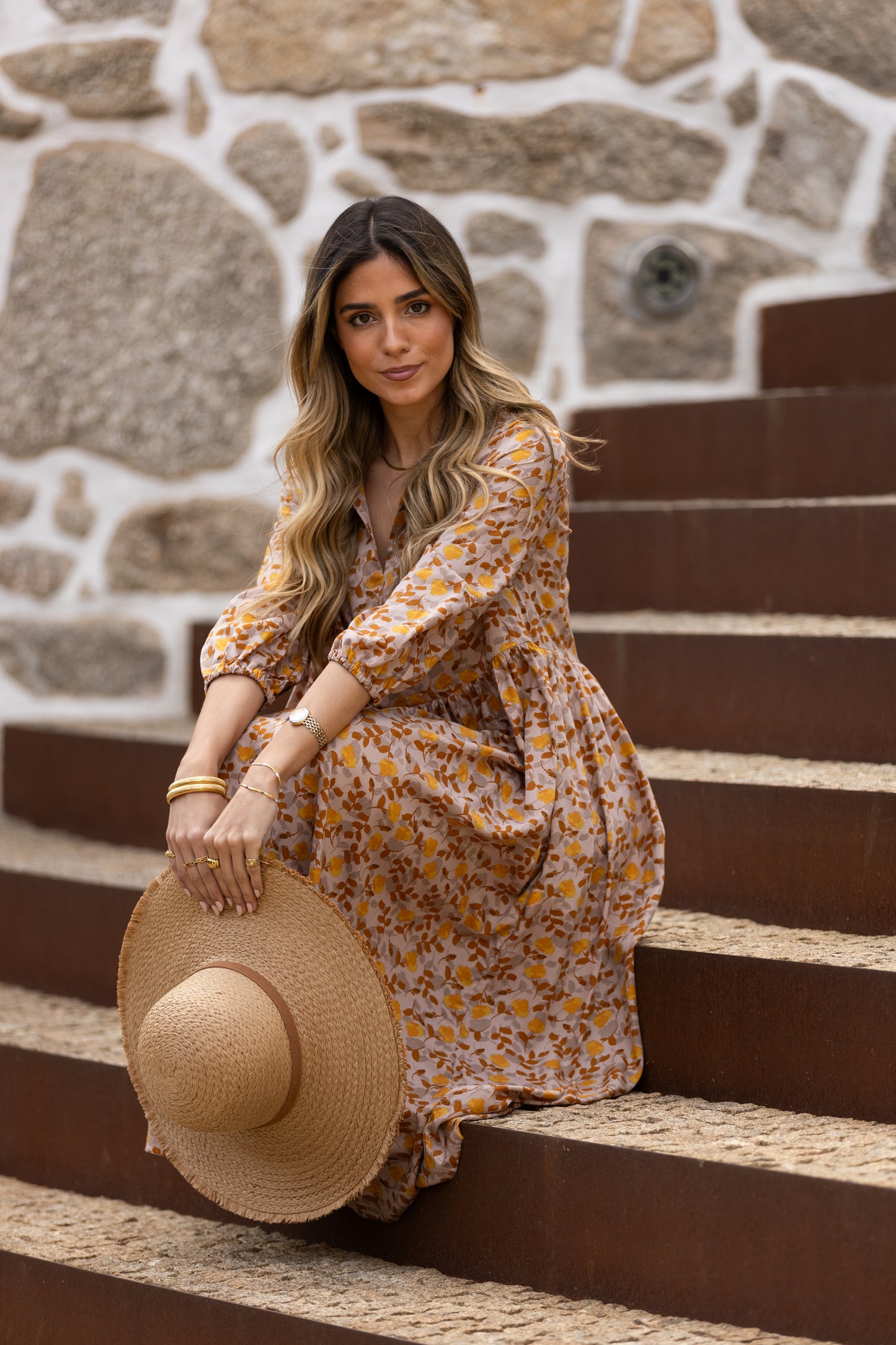 Vestido largo estampado