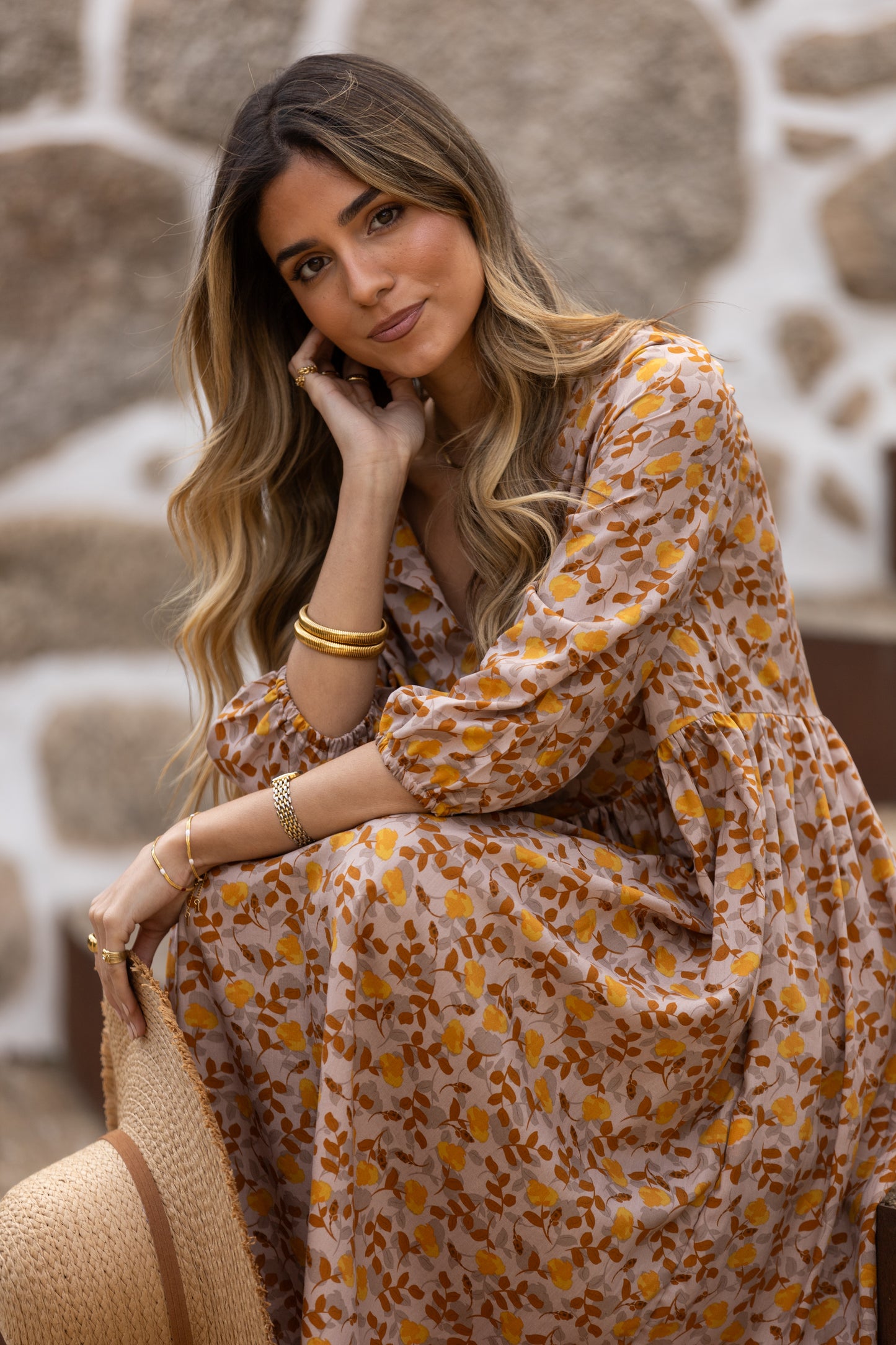 Vestido largo estampado