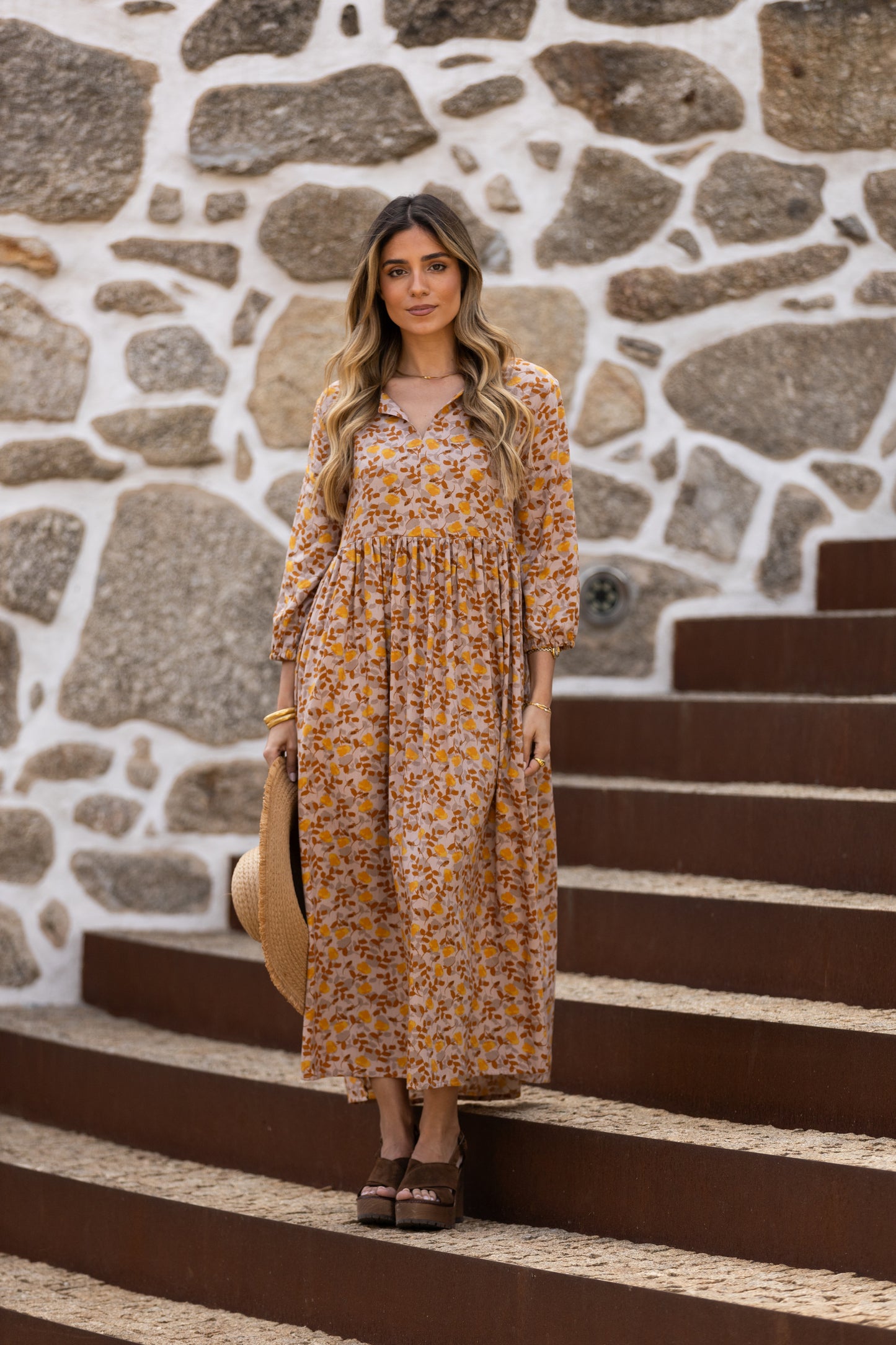Vestido largo estampado