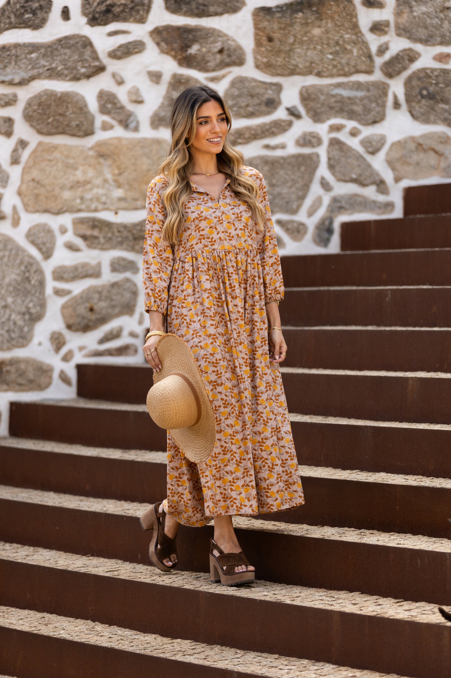 Vestido largo estampado