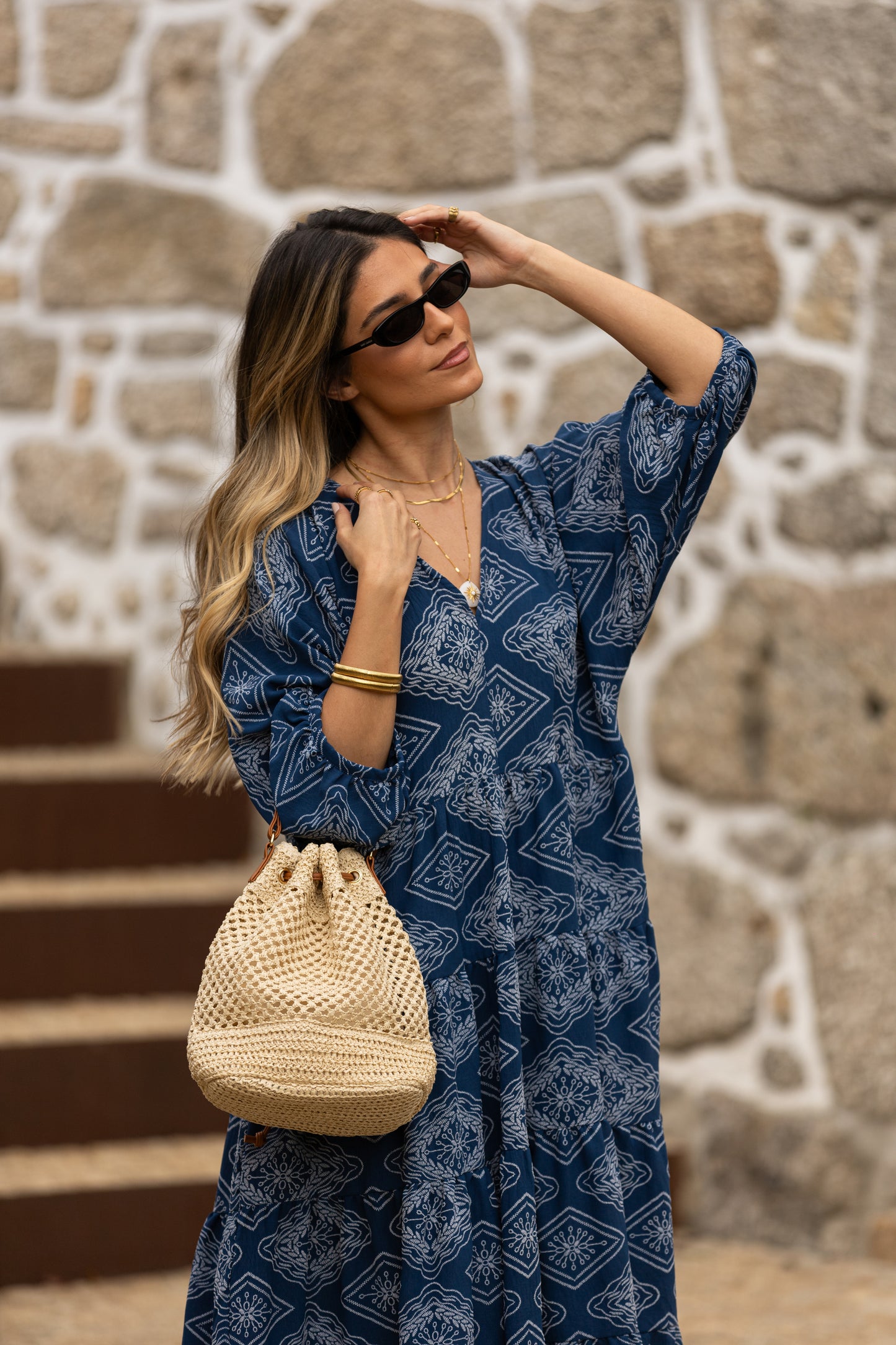 Vestido largo con volantes