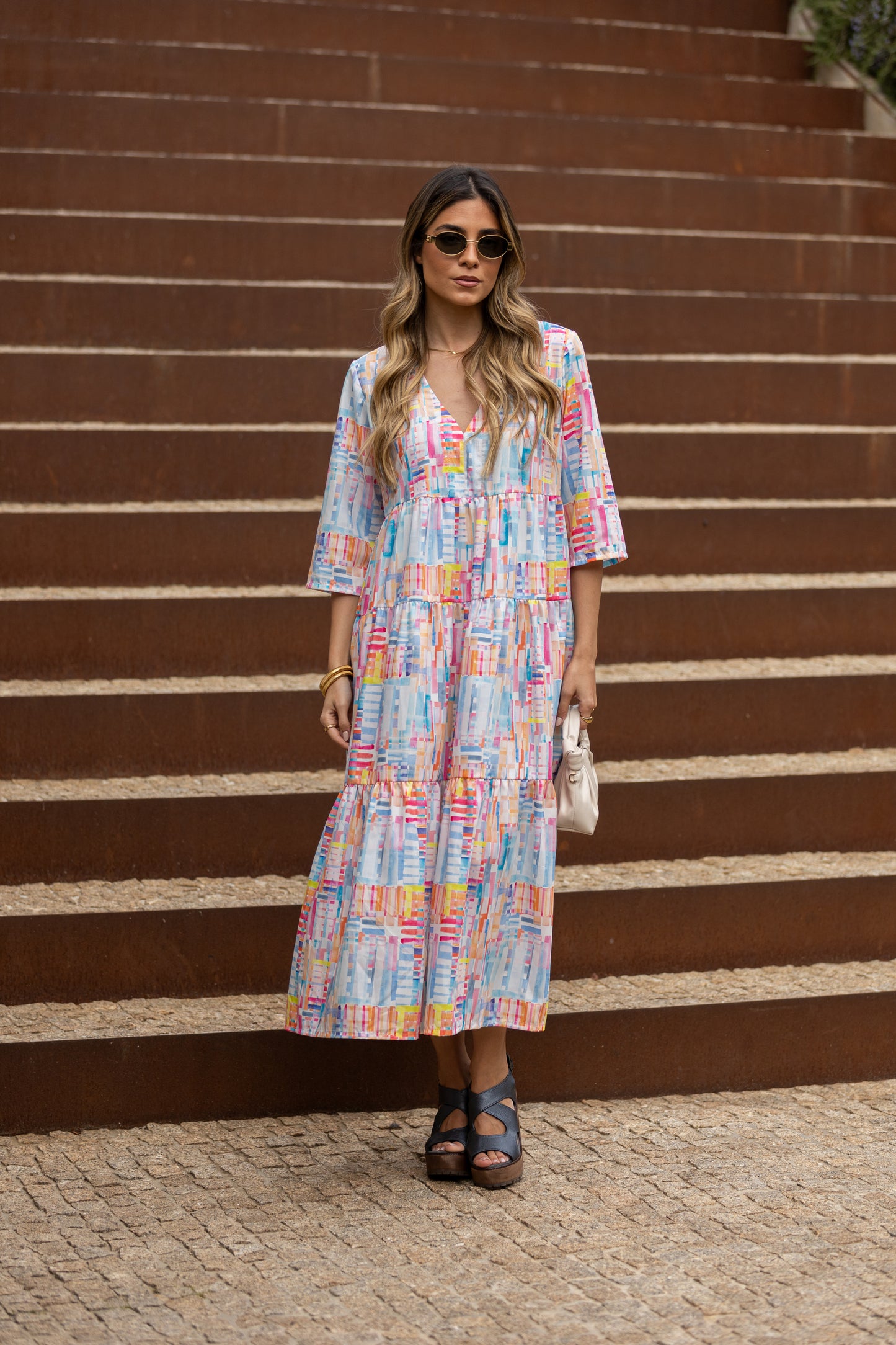 Vestido largo con volantes