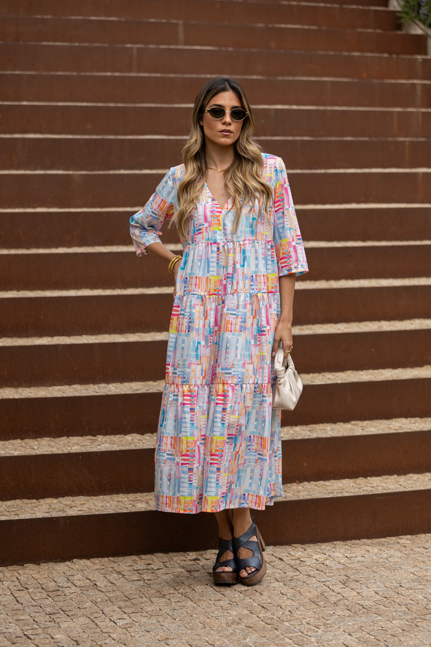 Vestido largo con volantes