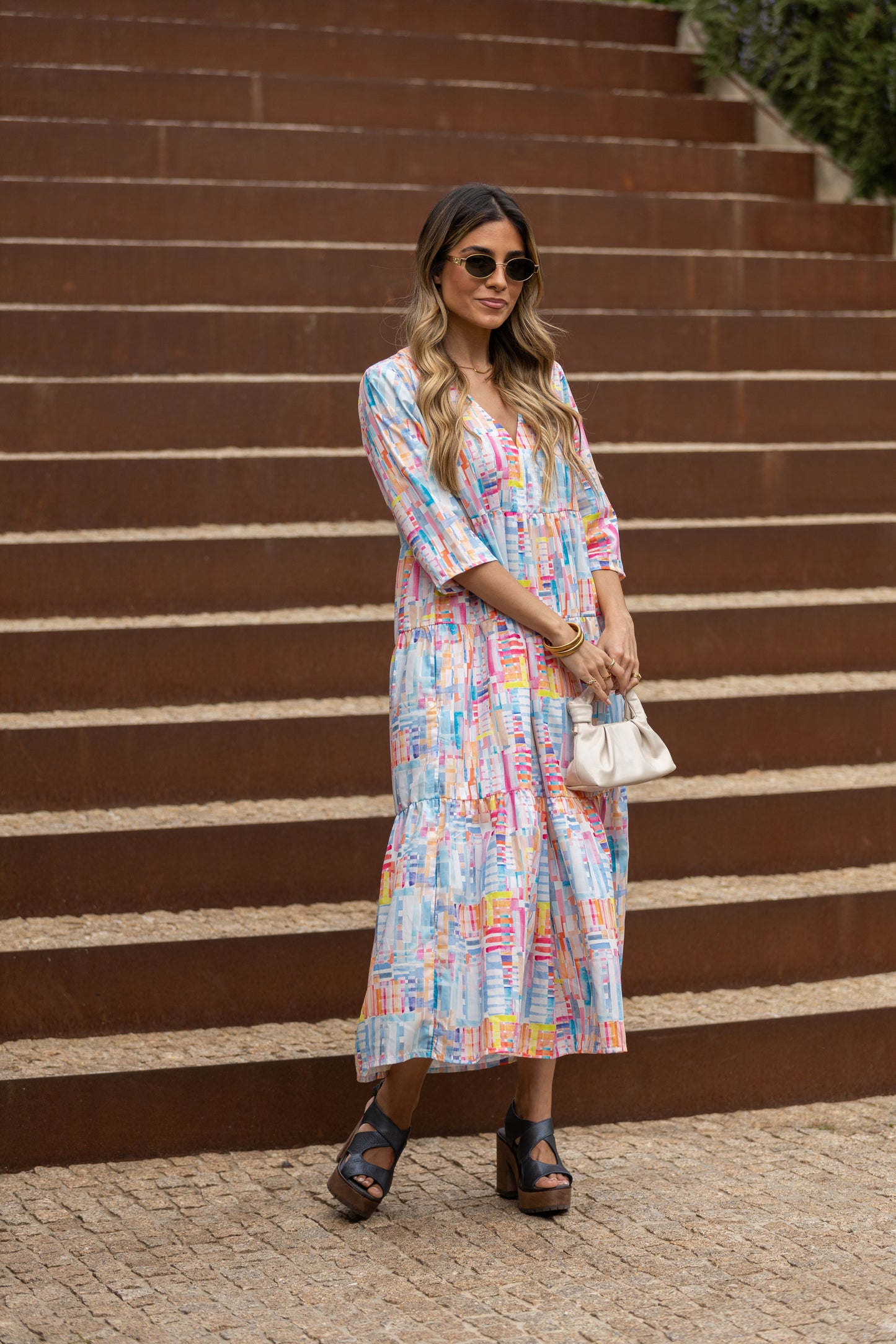 Vestido largo con volantes