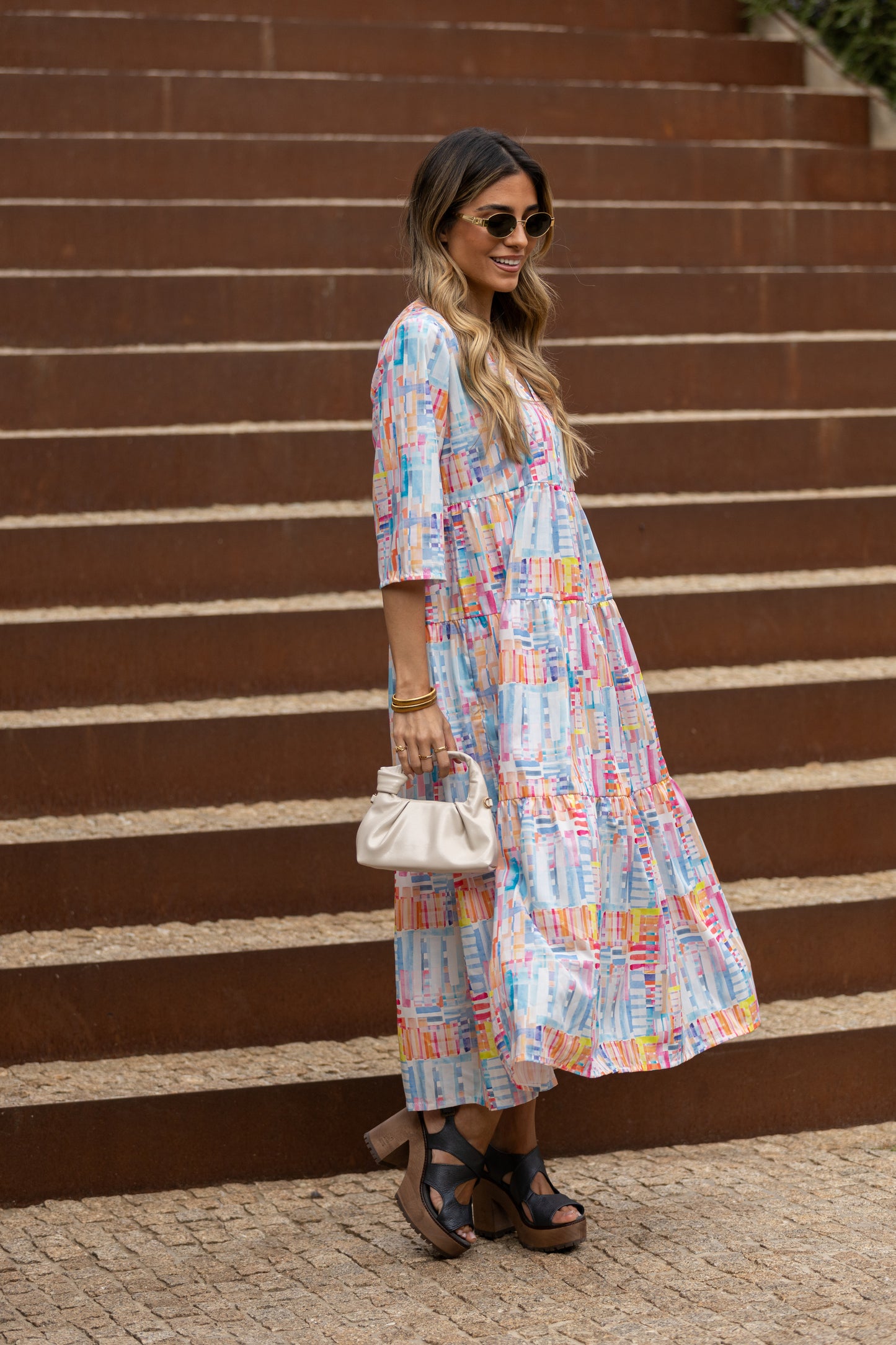 Vestido largo con volantes