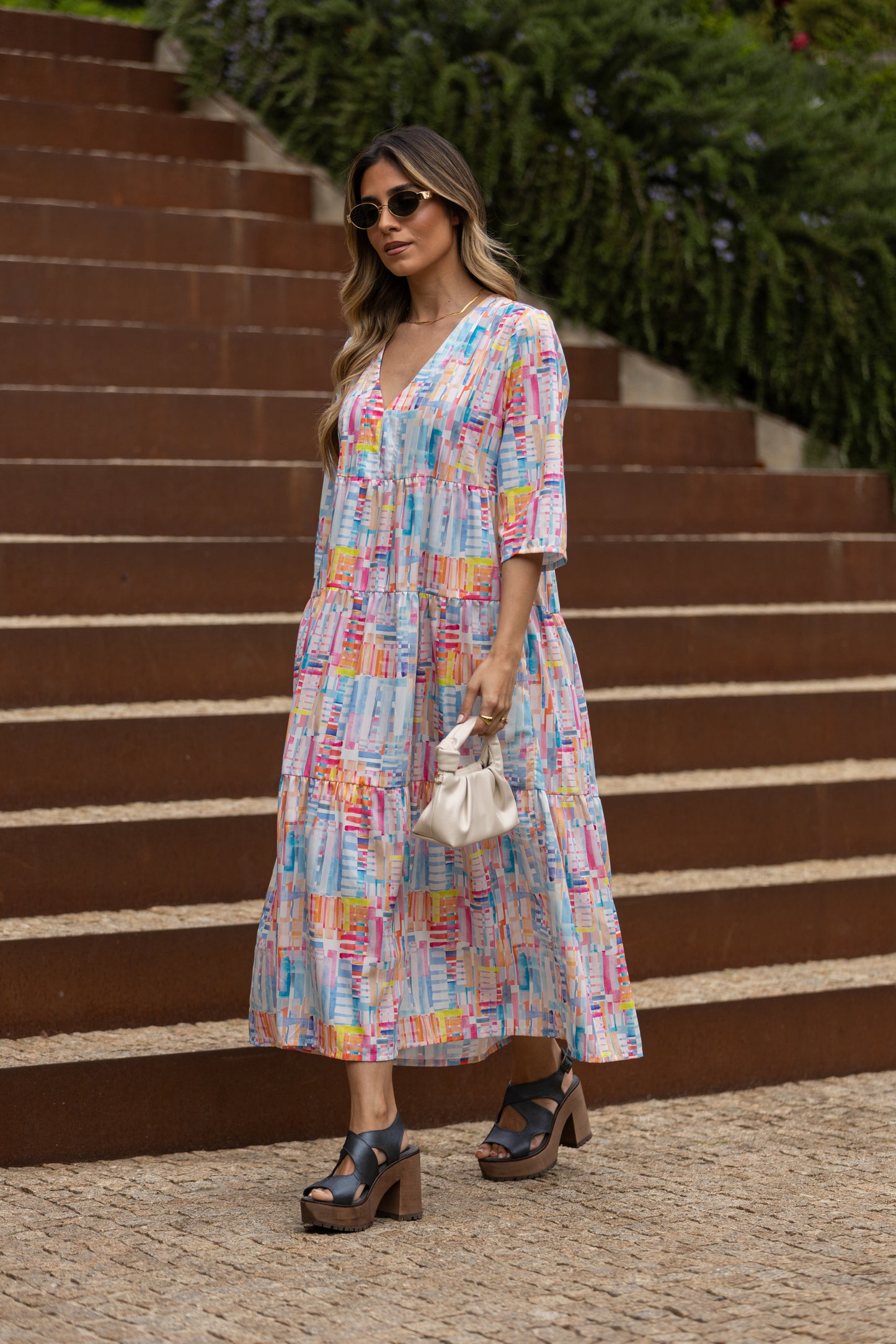 Vestido largo con volantes