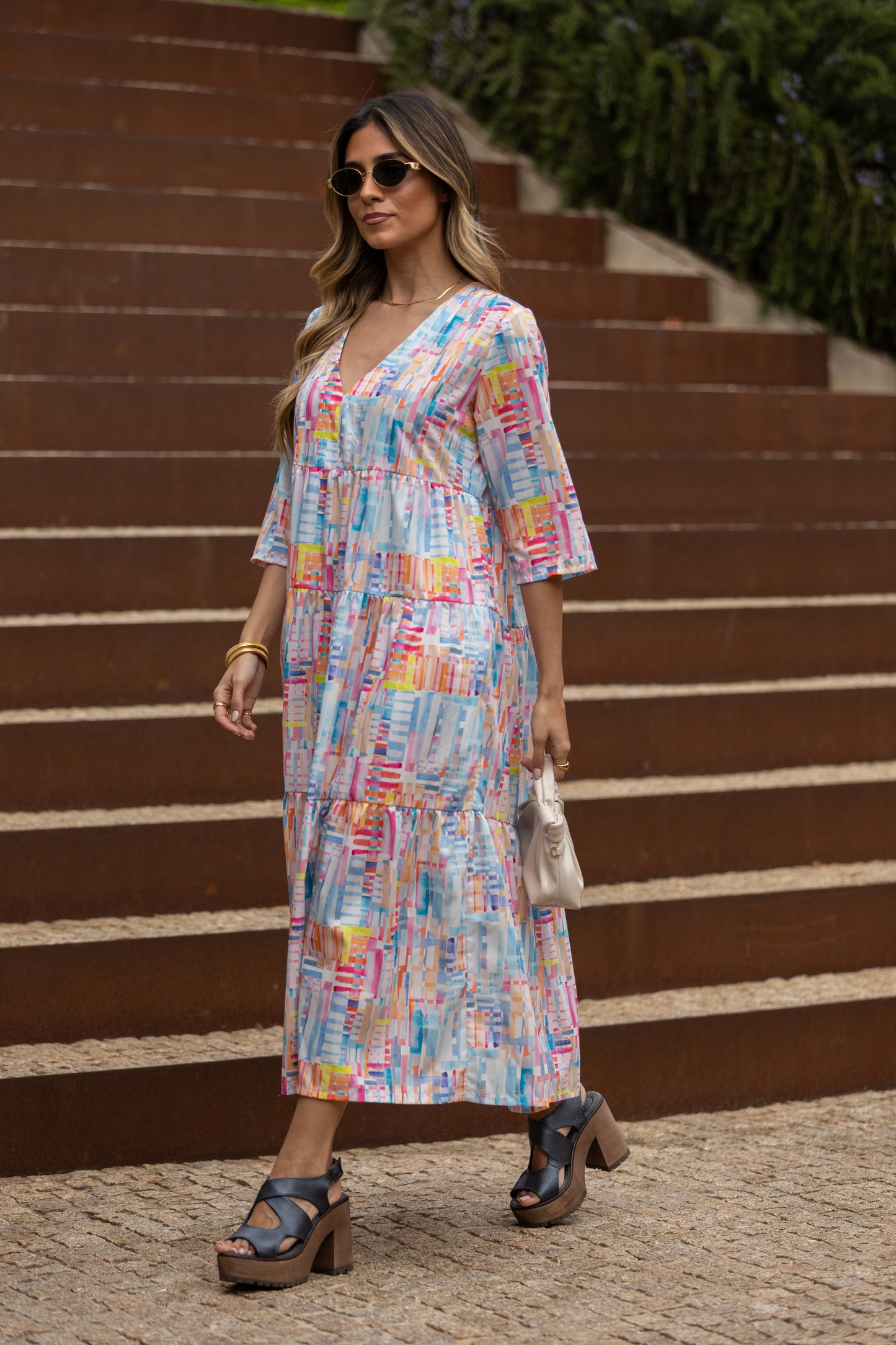 Vestido largo con volantes