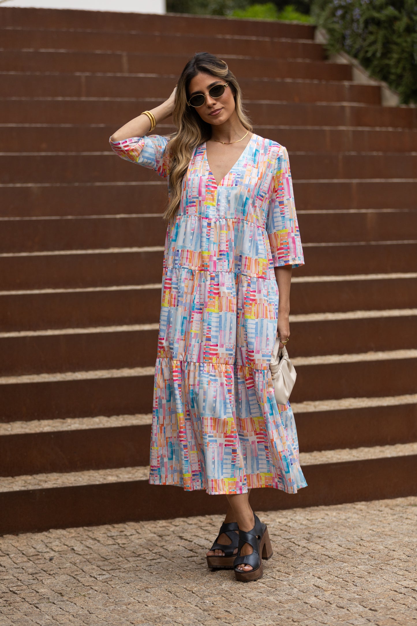 Vestido largo con volantes