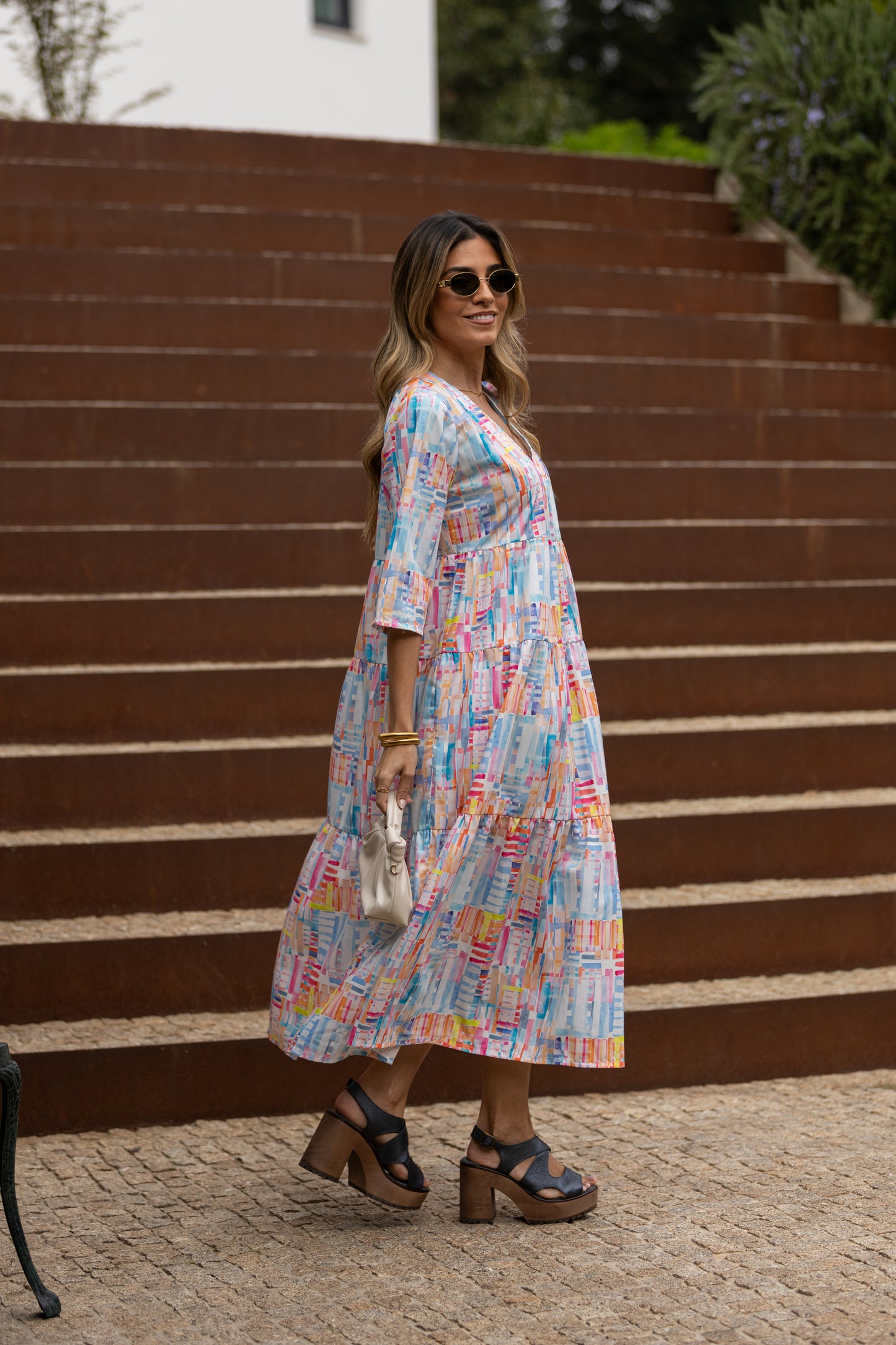 Vestido largo con volantes