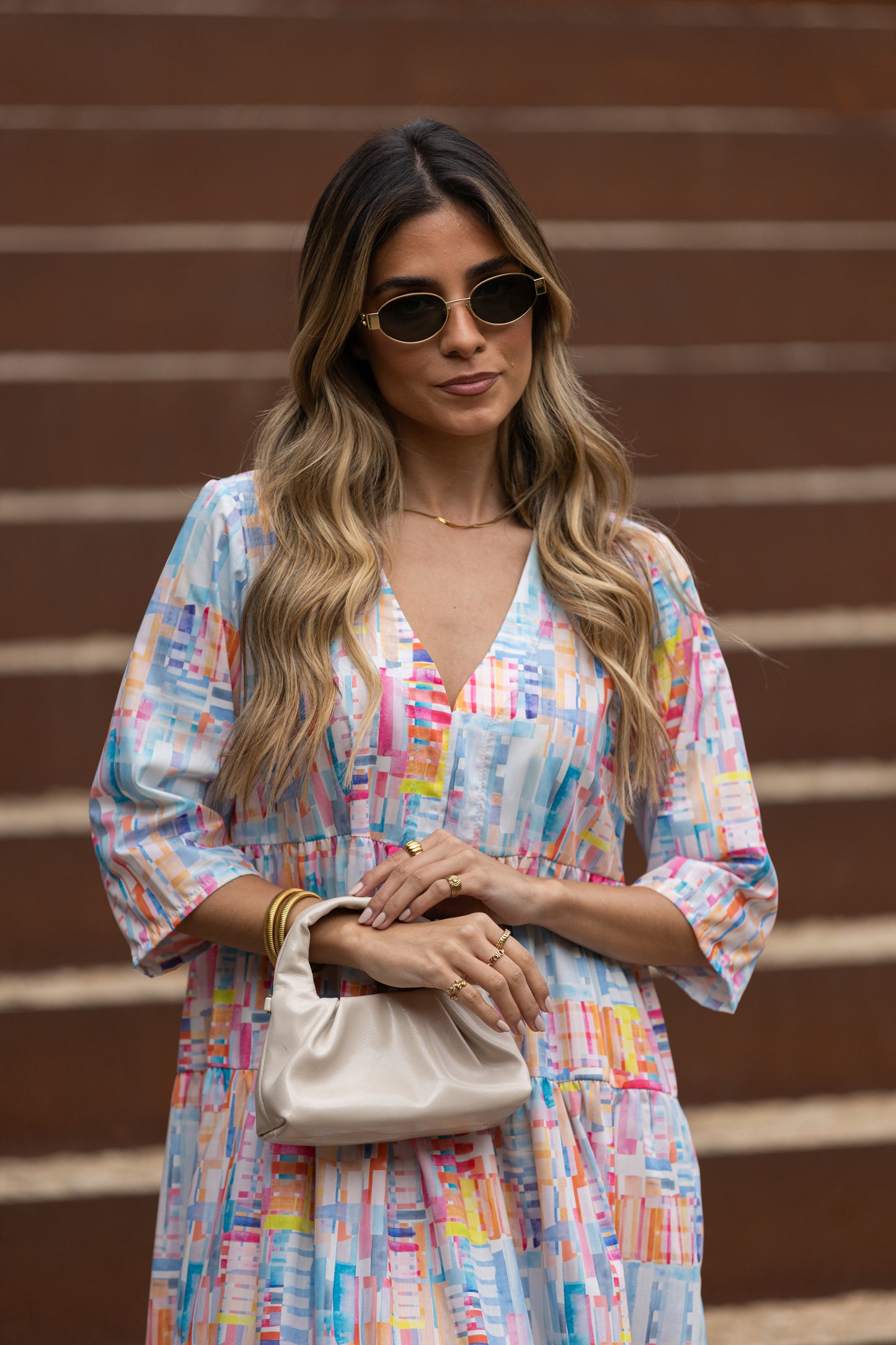 Vestido largo con volantes