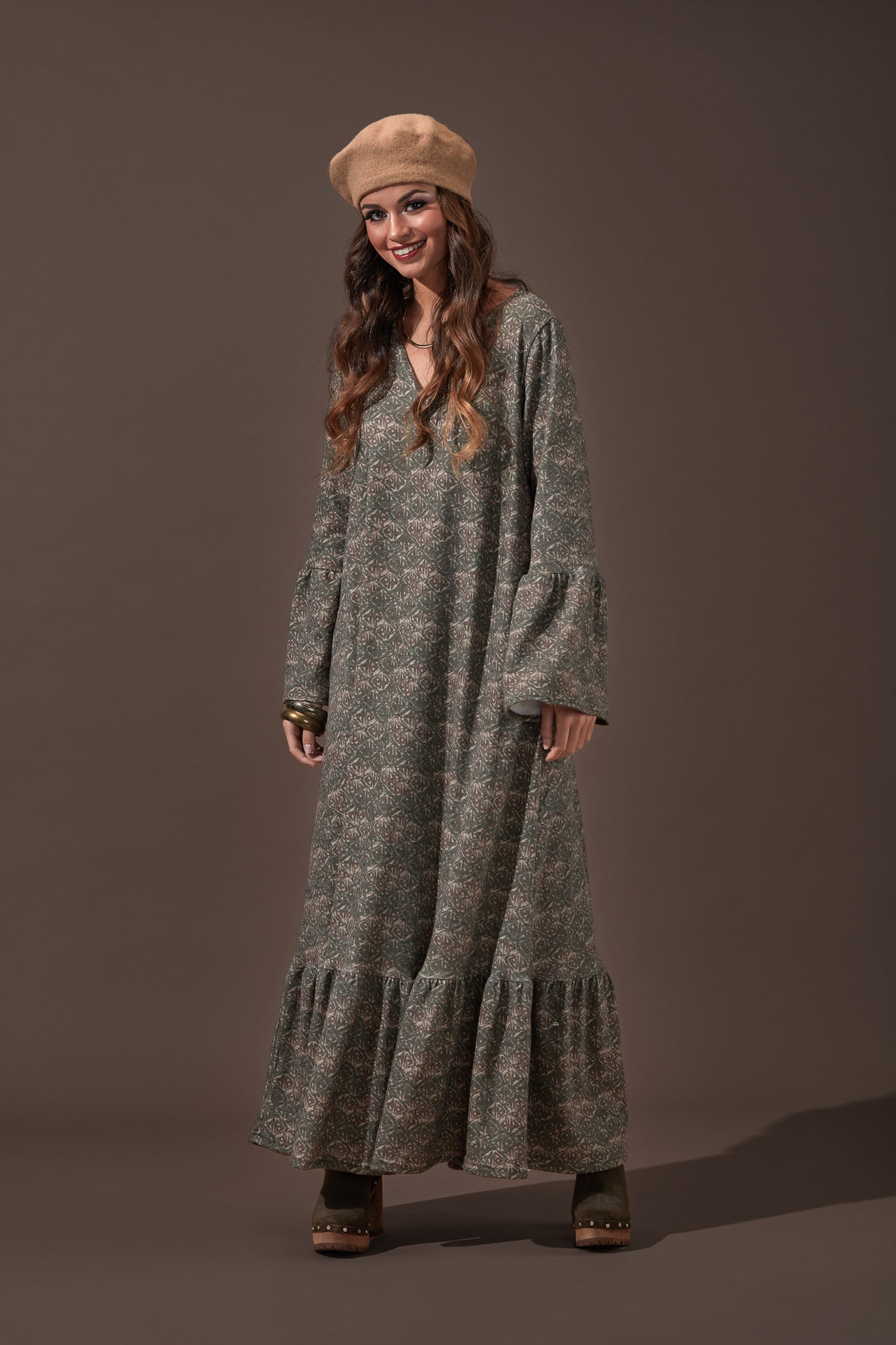 Vestido largo punto cálido