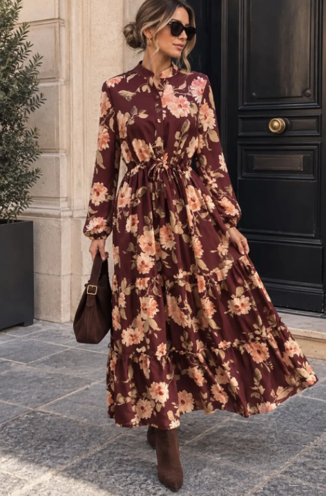 Vestido comprido estampado