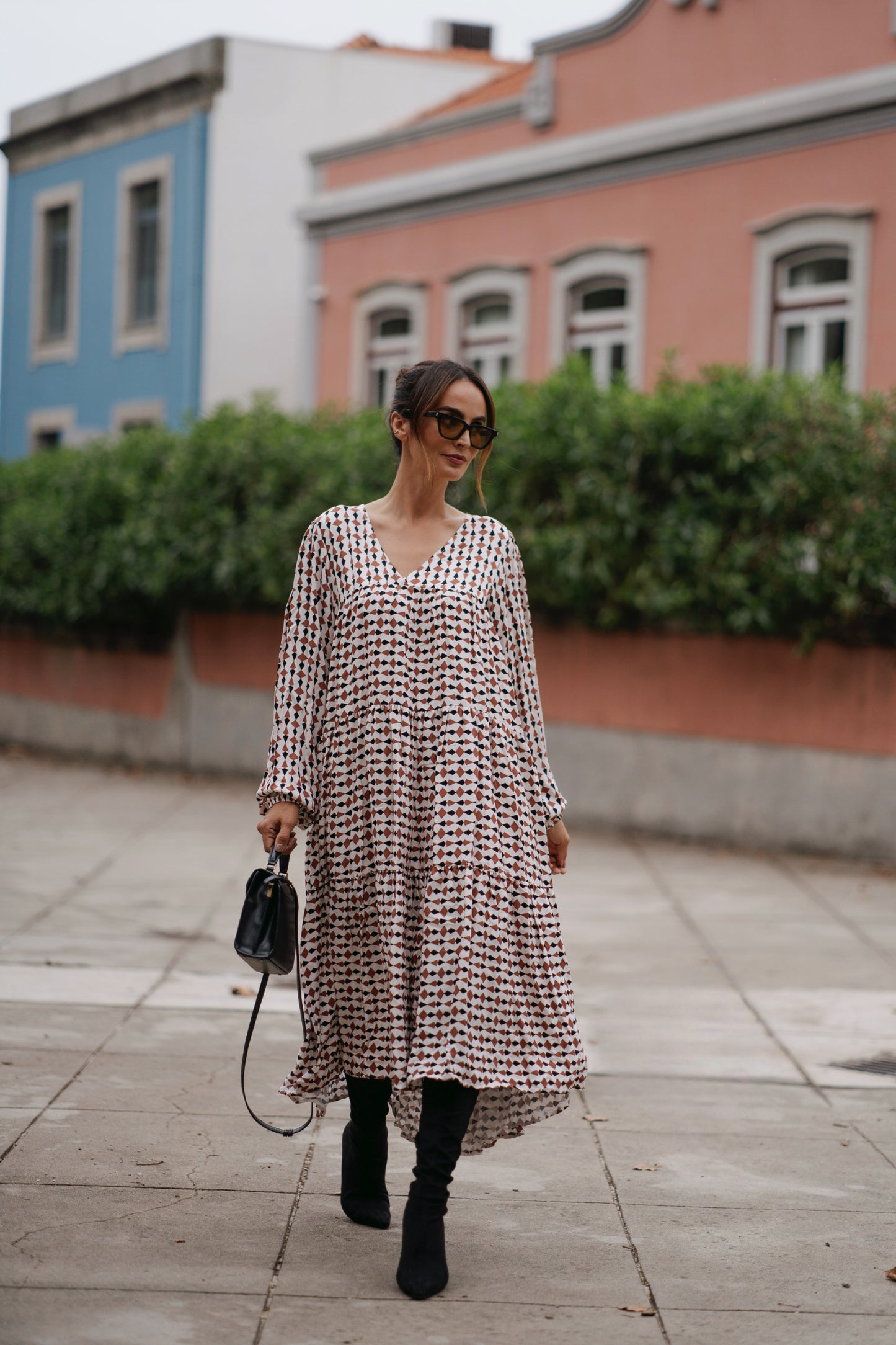 vestido largo estampado