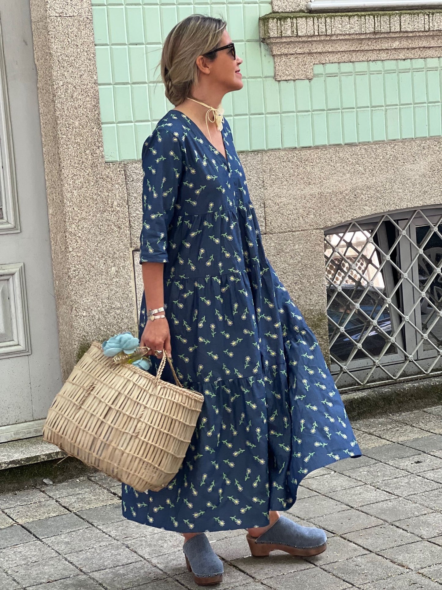 Vestido largo con volantes