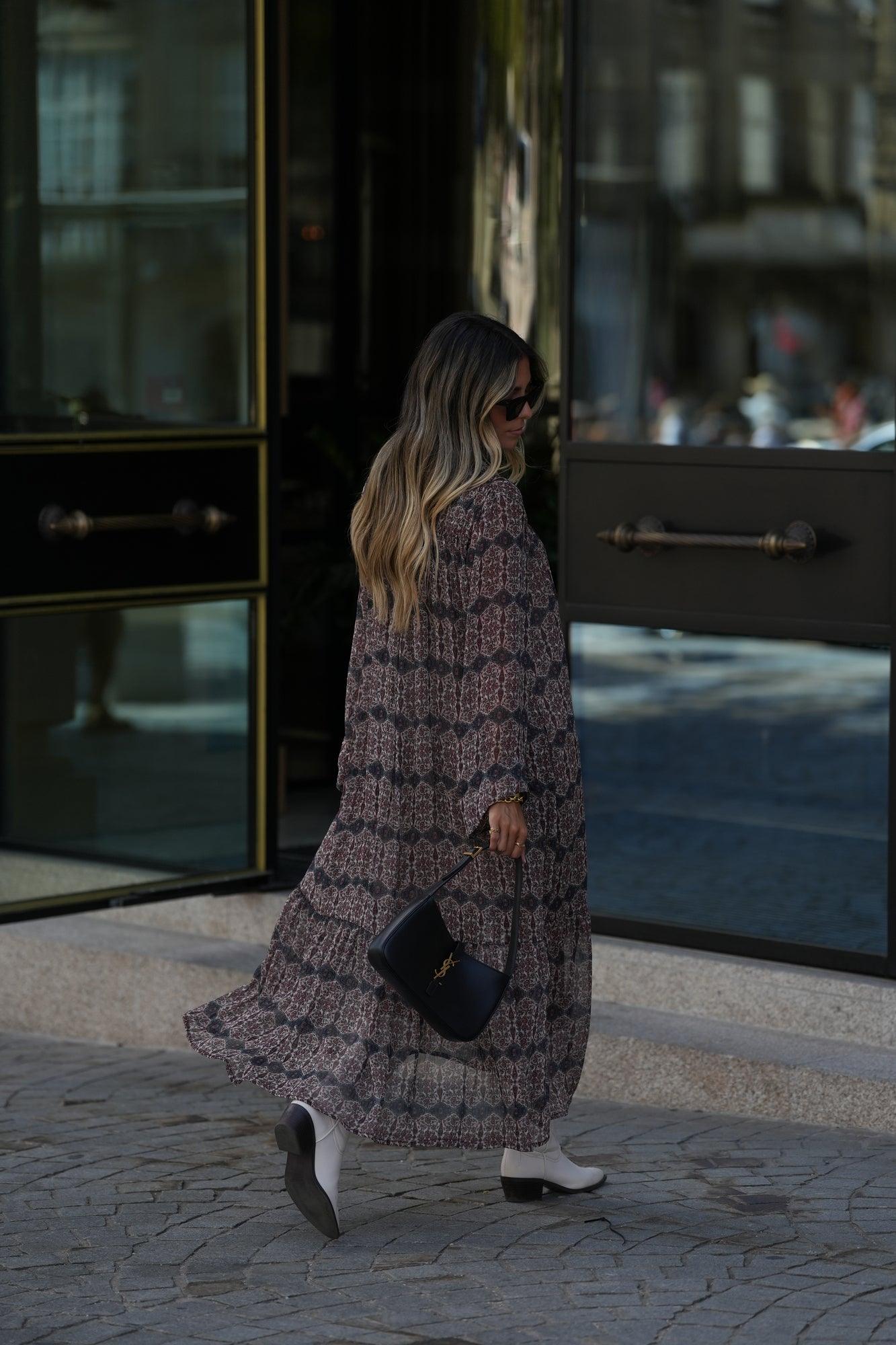 vestido largo estampado