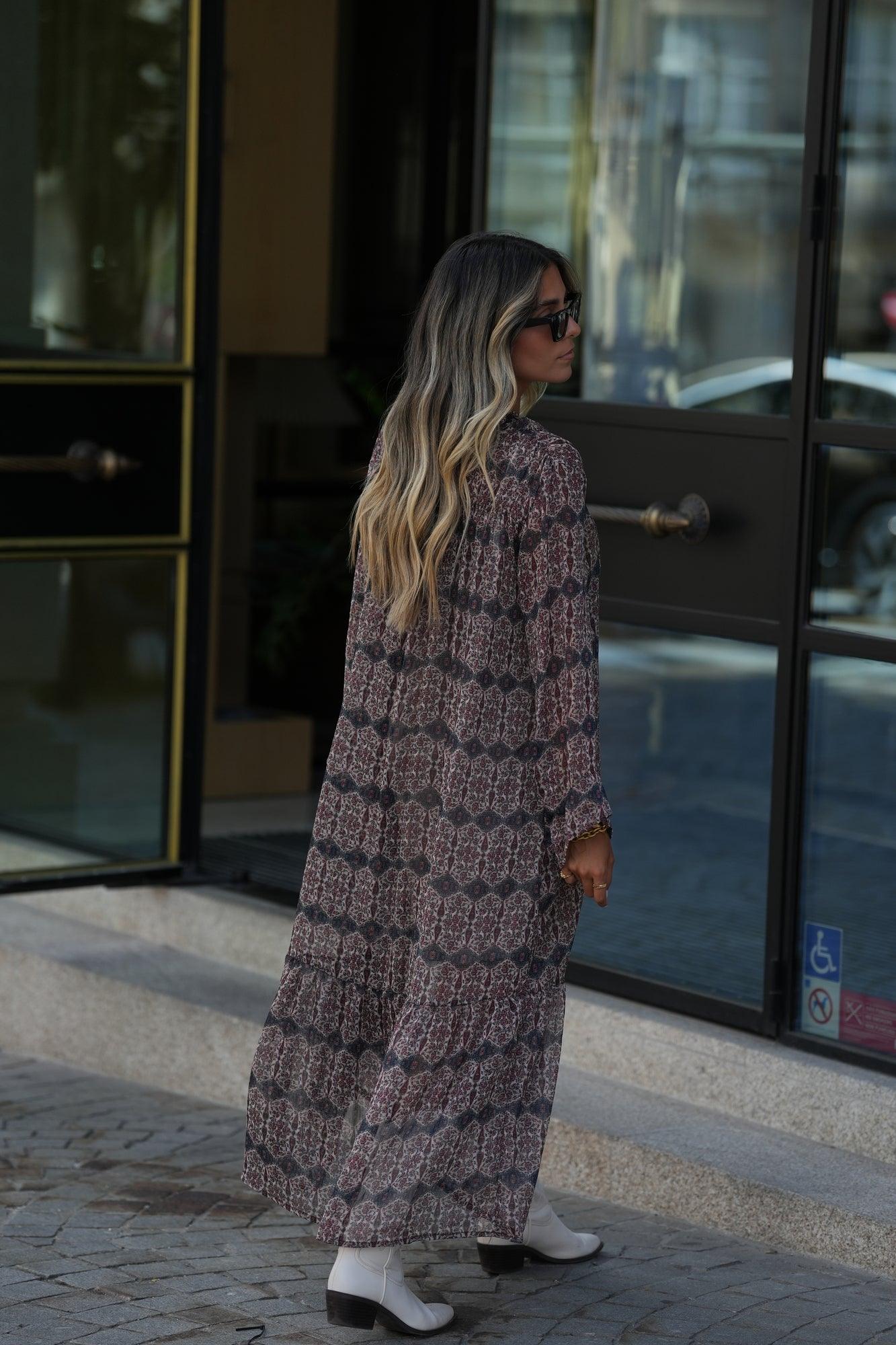 vestido largo estampado