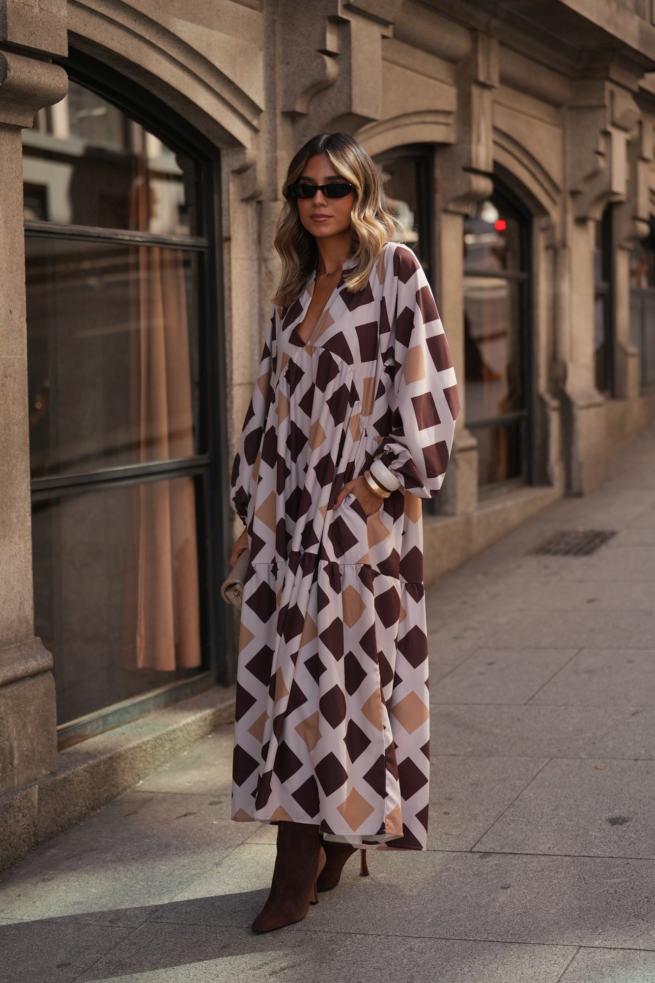 Vestido largo estampado